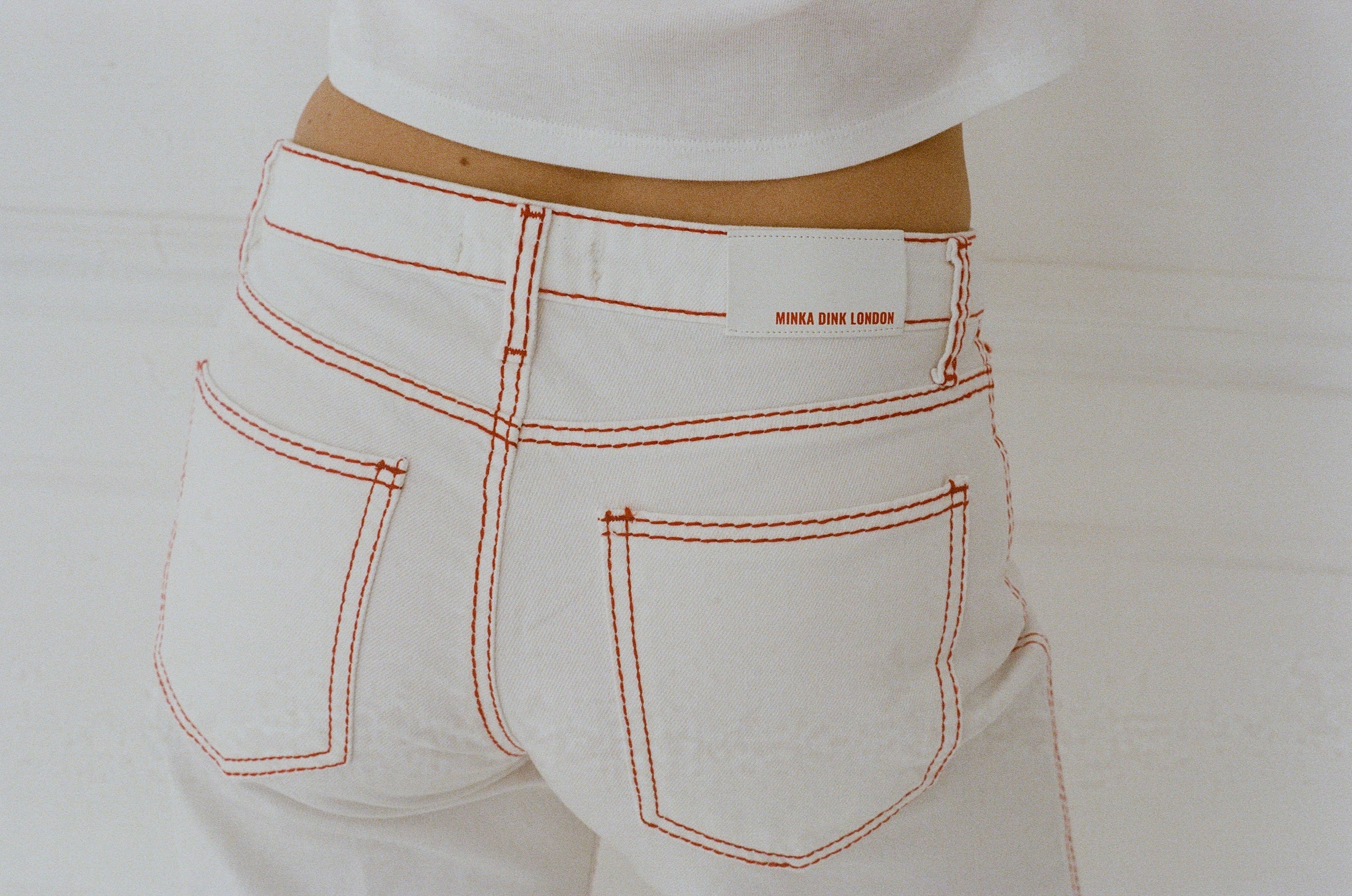 Lila Jeans - White & Red