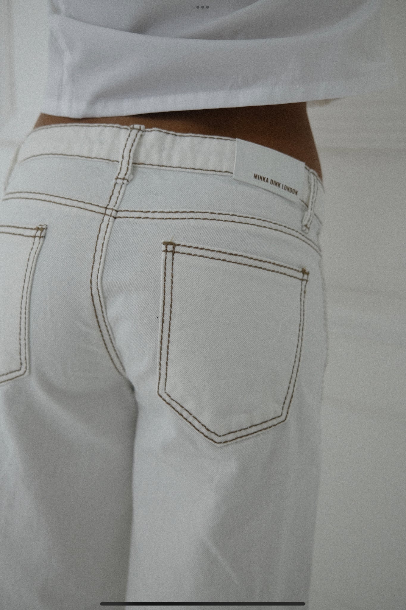Lila Jeans - White & Brown