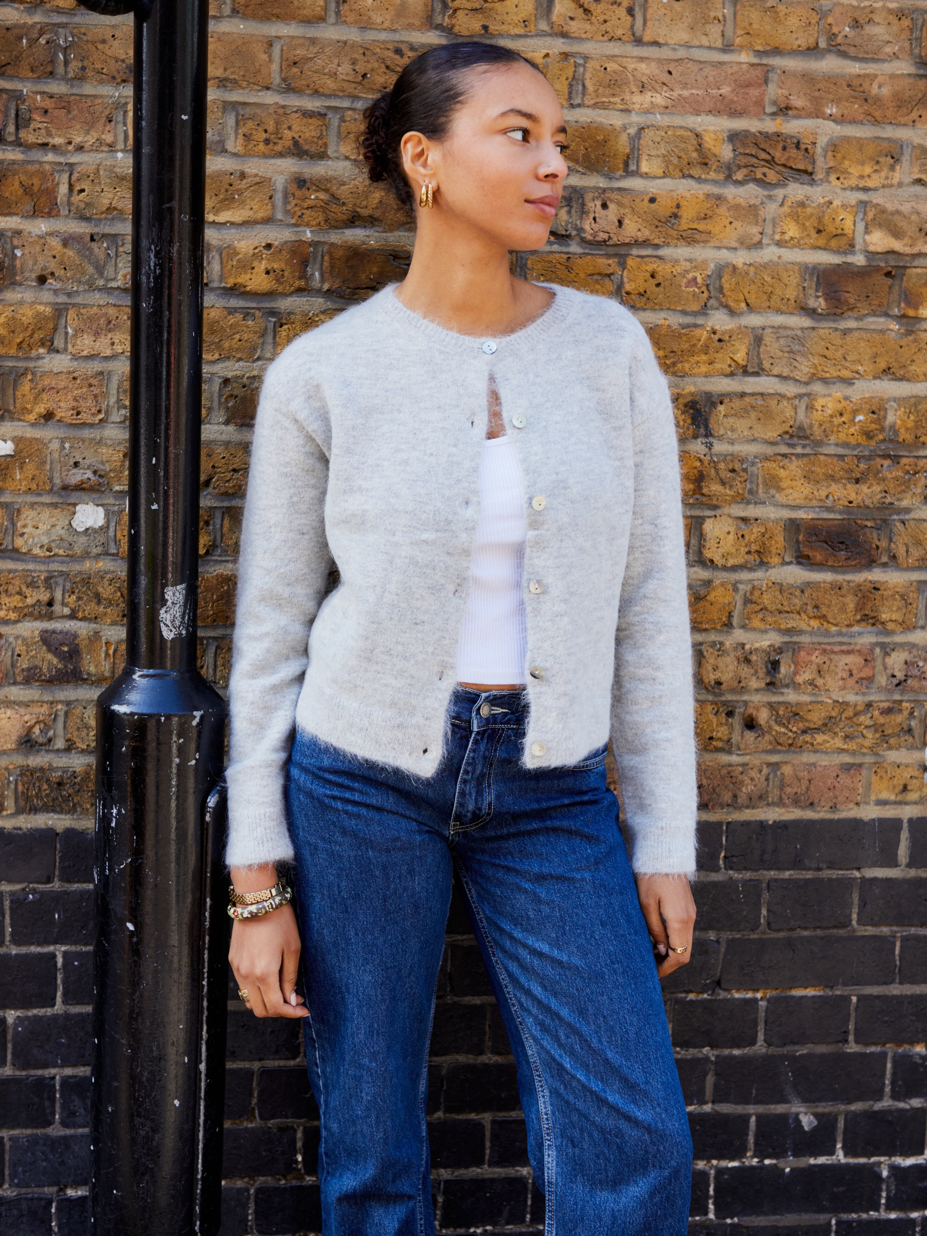 Light Grey Elsa Cardigan | Knitwear – Minka Dink London