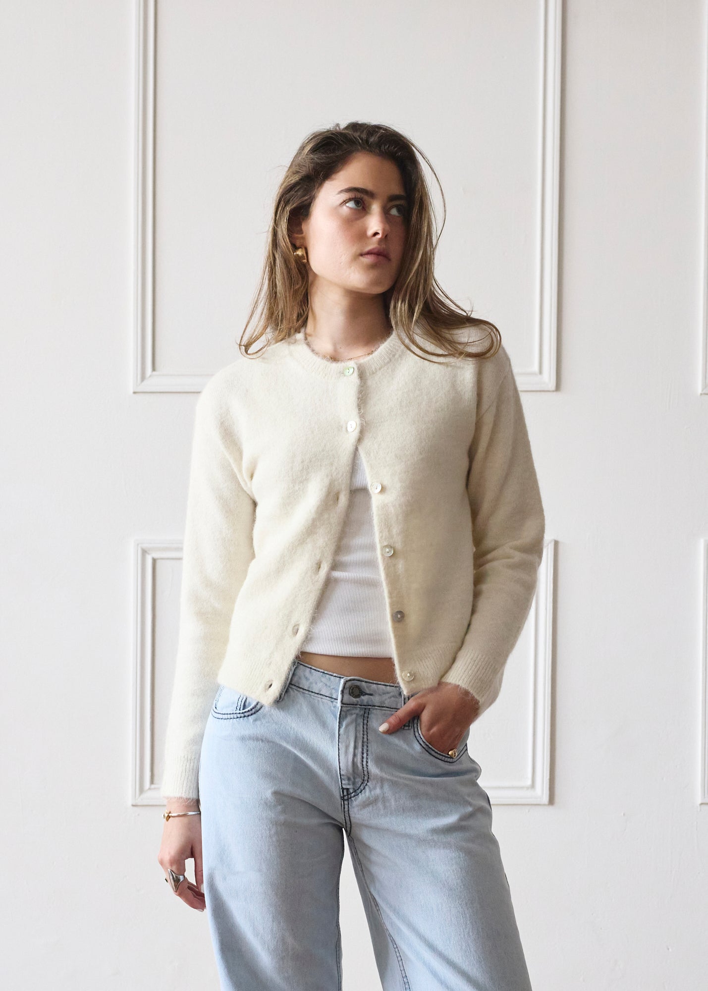 カーディガン MARNO Lizzy knit cardigan cream MARNO Lizzy knit cardigan creamの通販 by choco's shop｜ラクマ