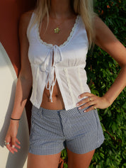 Polly Shorts - Blue Gingham