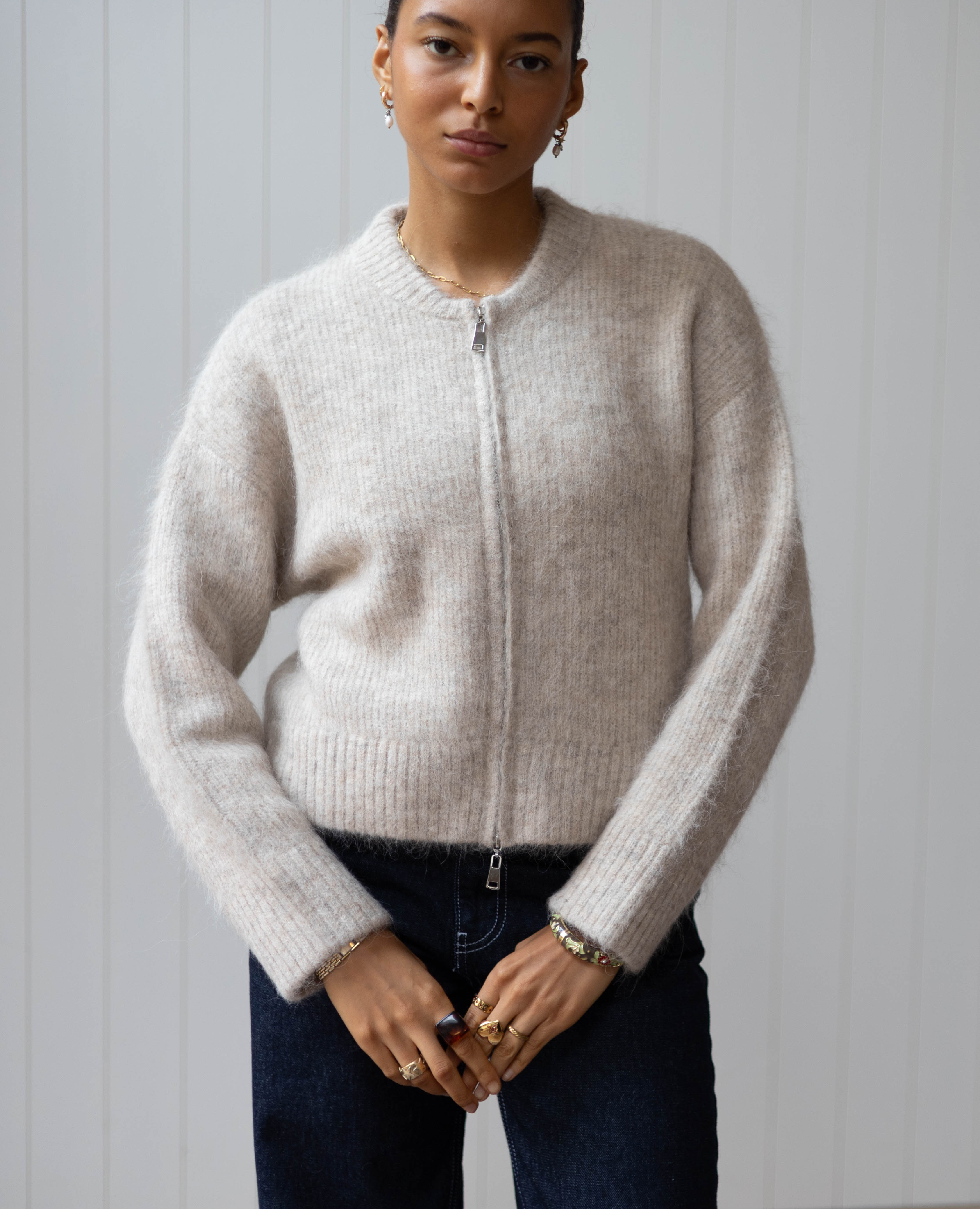 Dual Zip Bomber - Beige