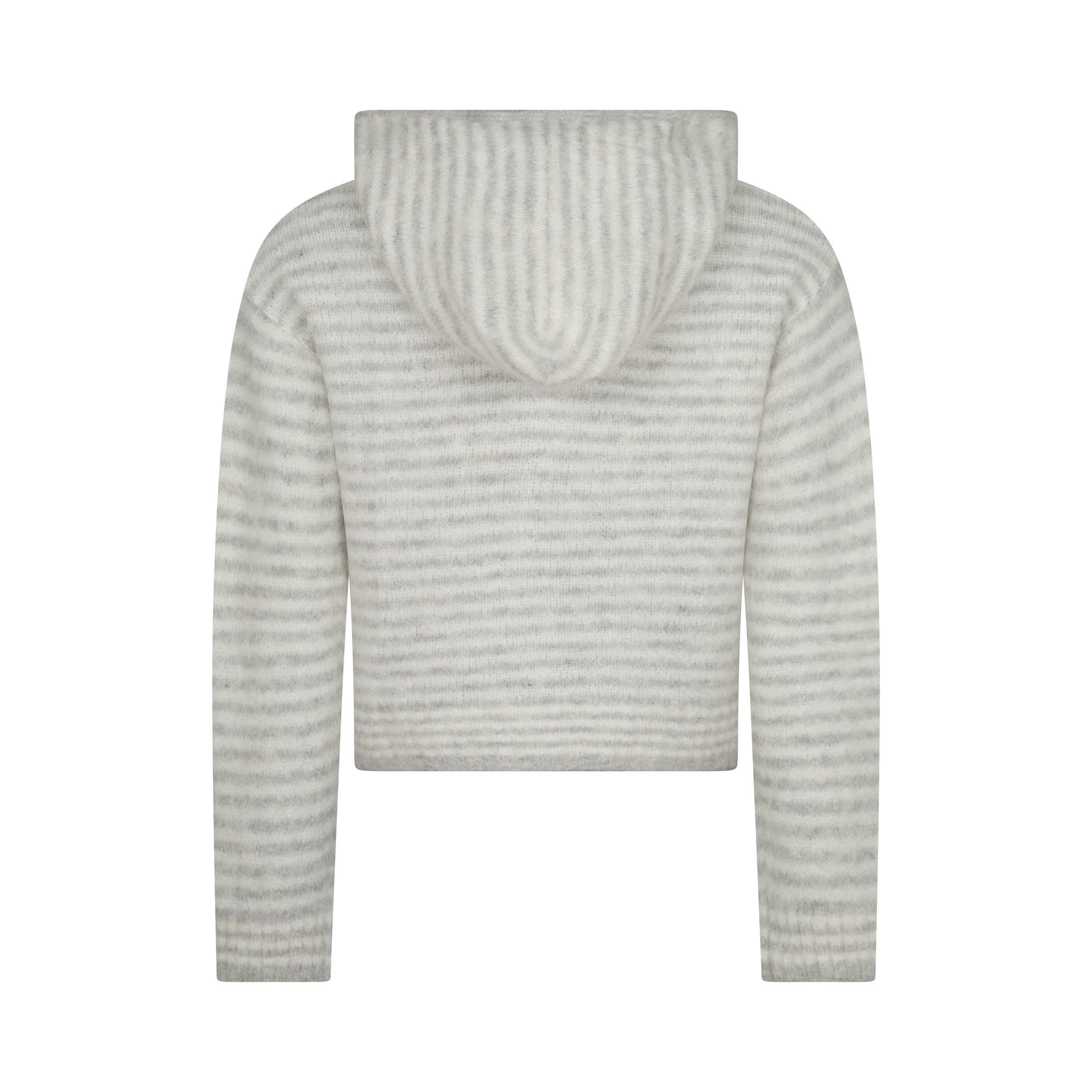 Dual Zip Hoodie - Grey Stripe