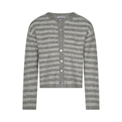 The Evie Cardigan - Grey Stripe