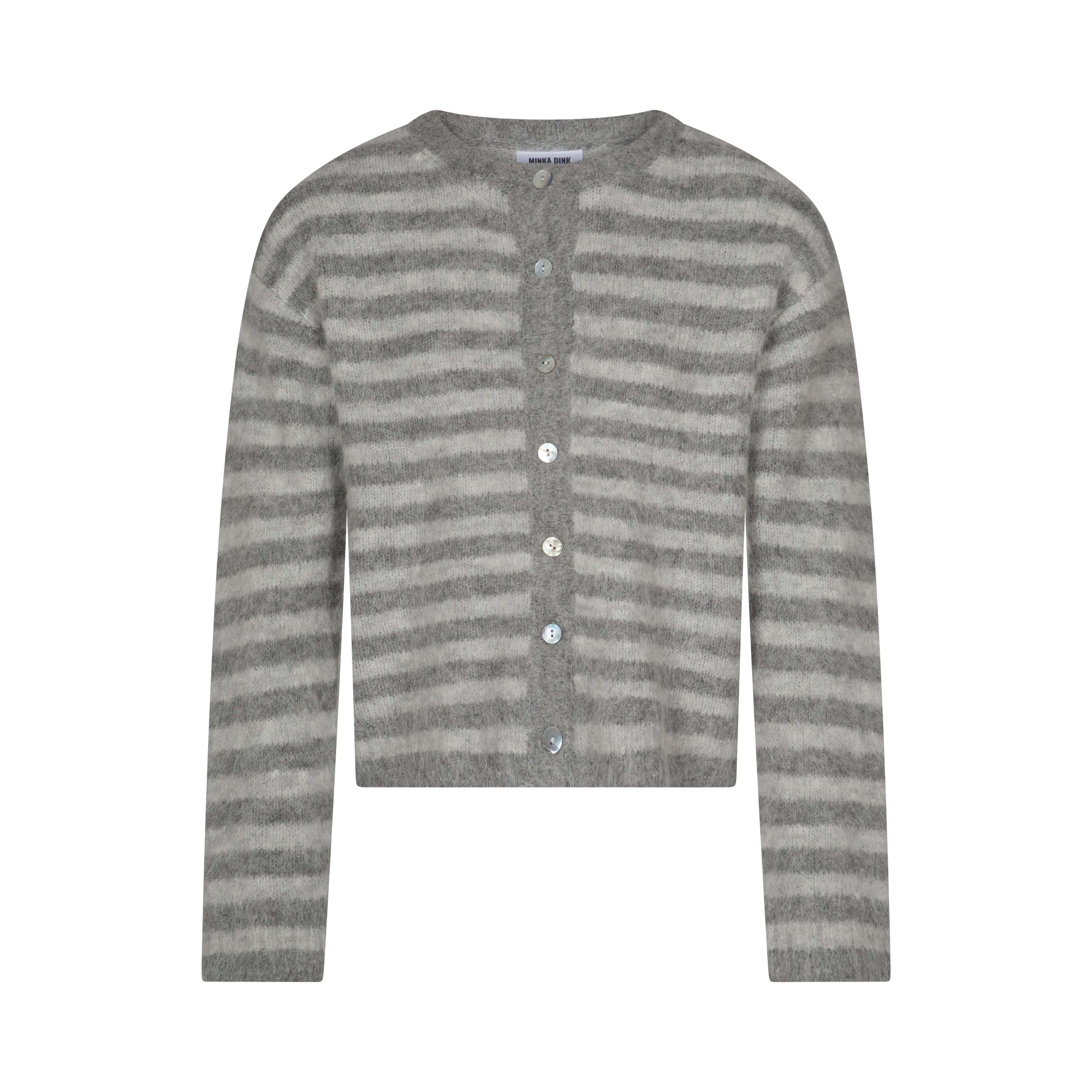 Evie Cardigan - Grey Stripe