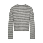 The Evie Cardigan - Grey Stripe