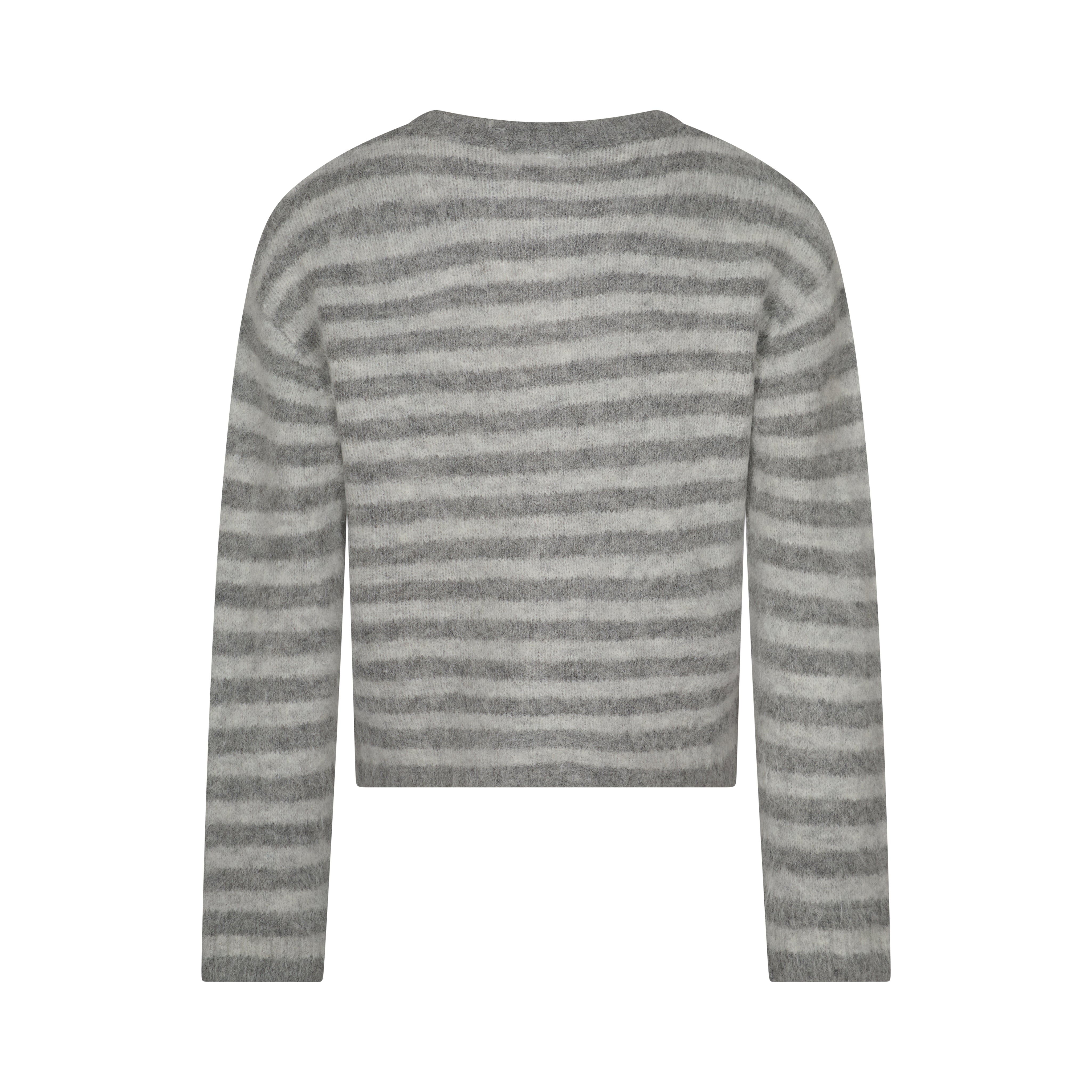 The Evie Cardigan - Grey Stripe