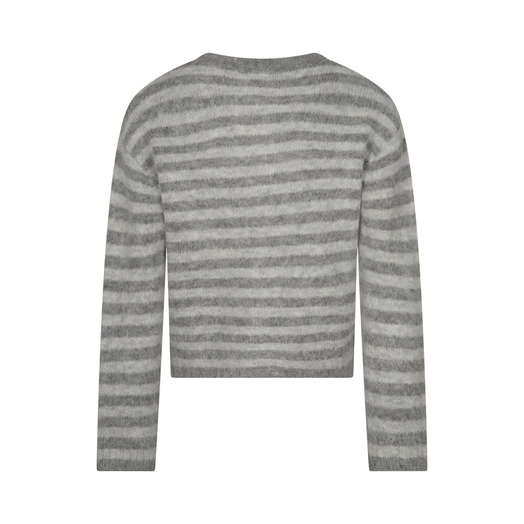 Evie Cardigan - Grey Stripe