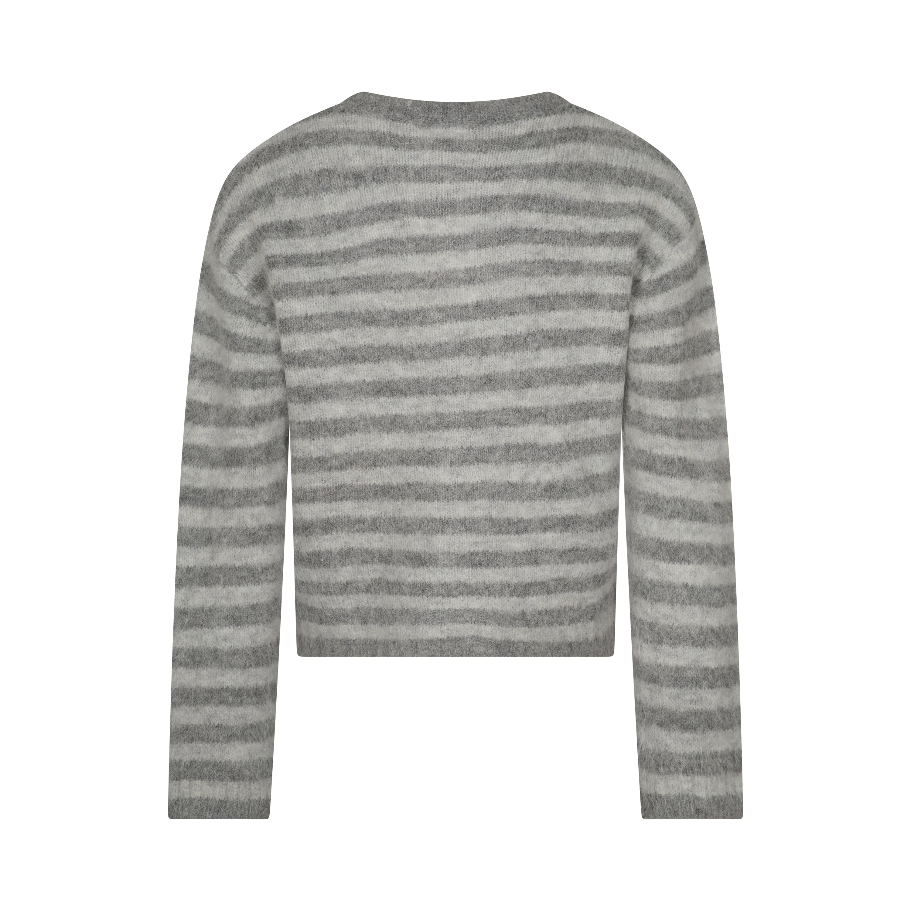 The Evie Cardigan - Grey Stripe