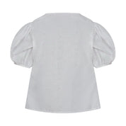 The Poppy Blouse - White & Lilac