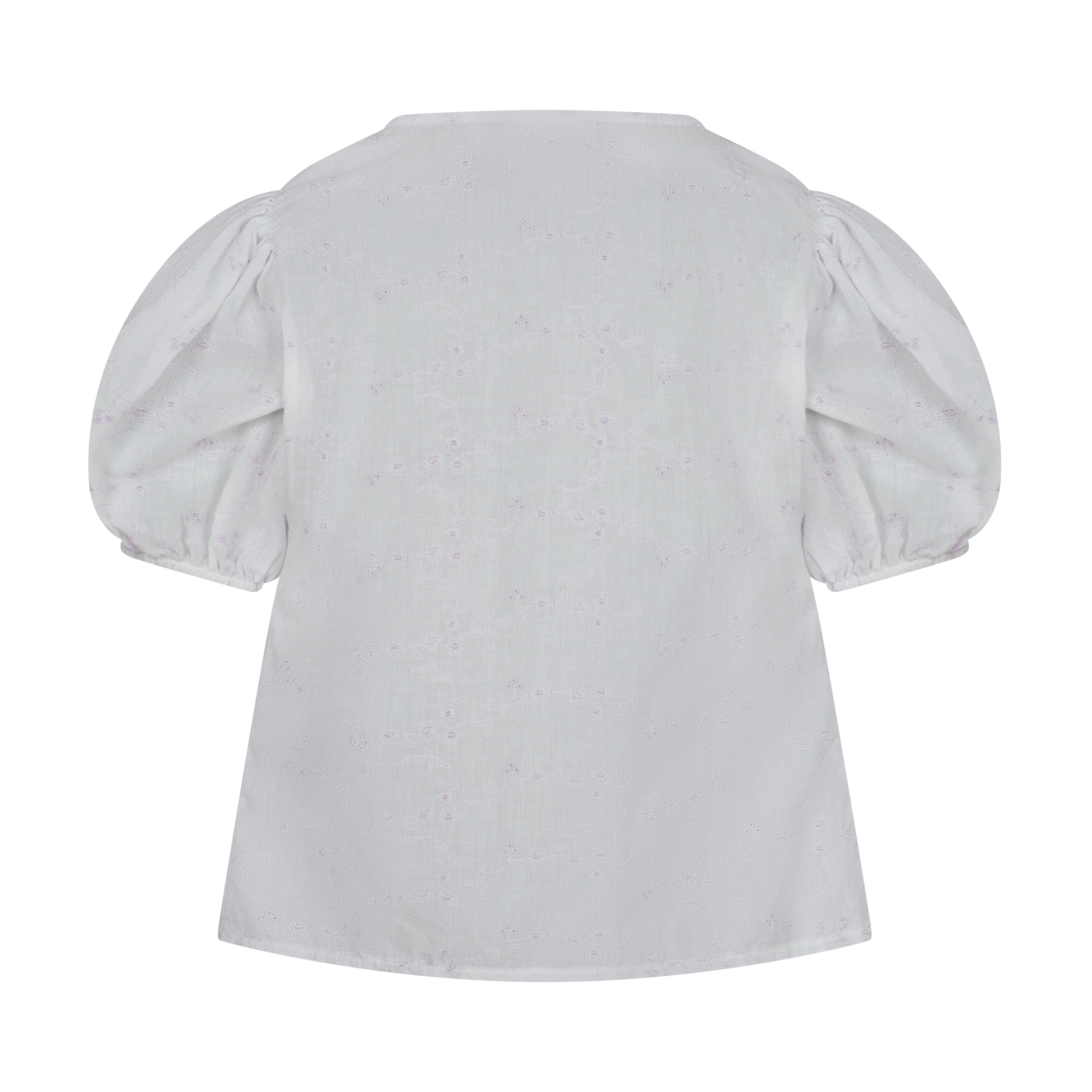 The Poppy Blouse - White & Lilac