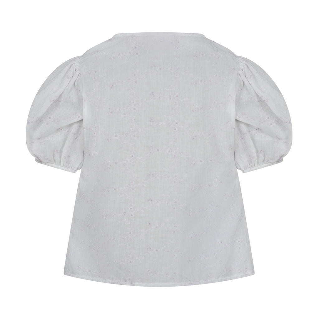 Poppy Blouse - White & Lilac