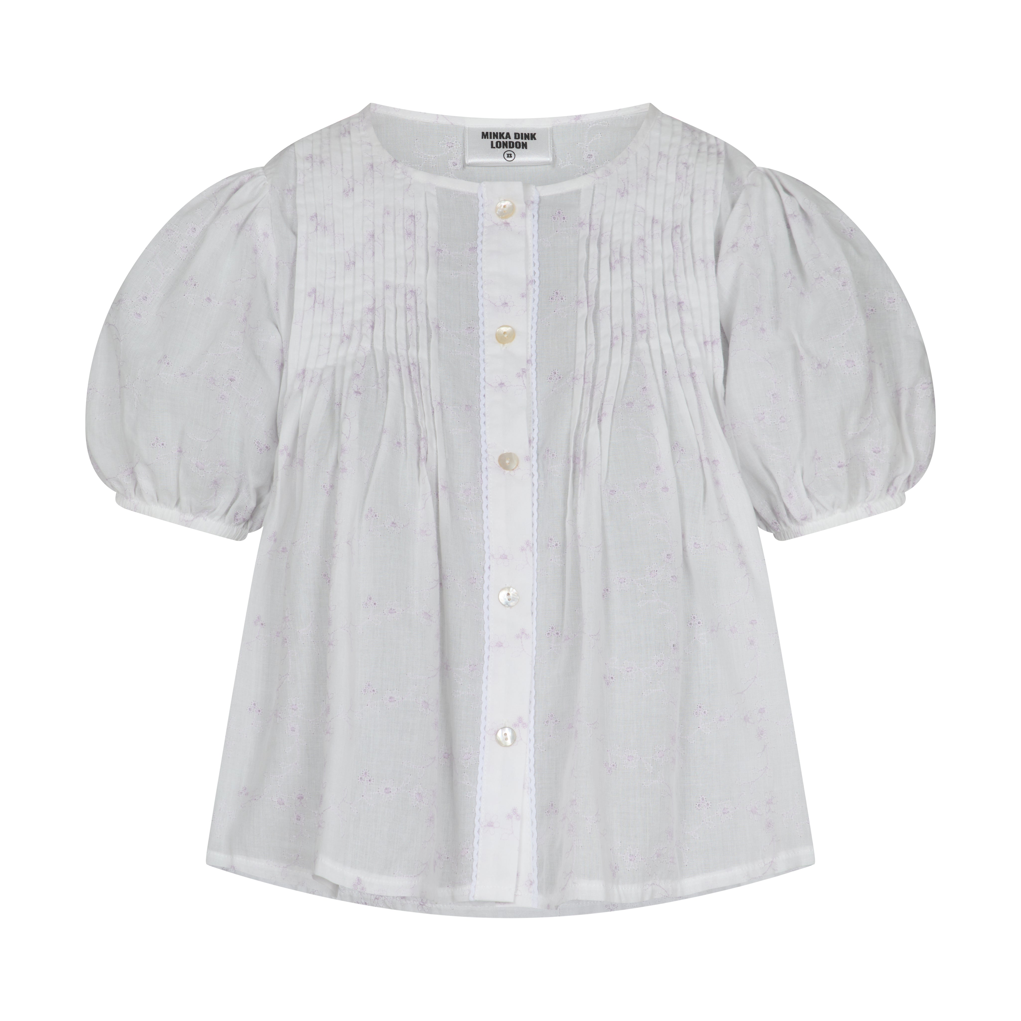 The Poppy Blouse - White & Lilac