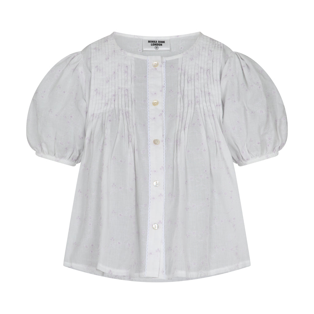 Poppy Blouse - White & Lilac