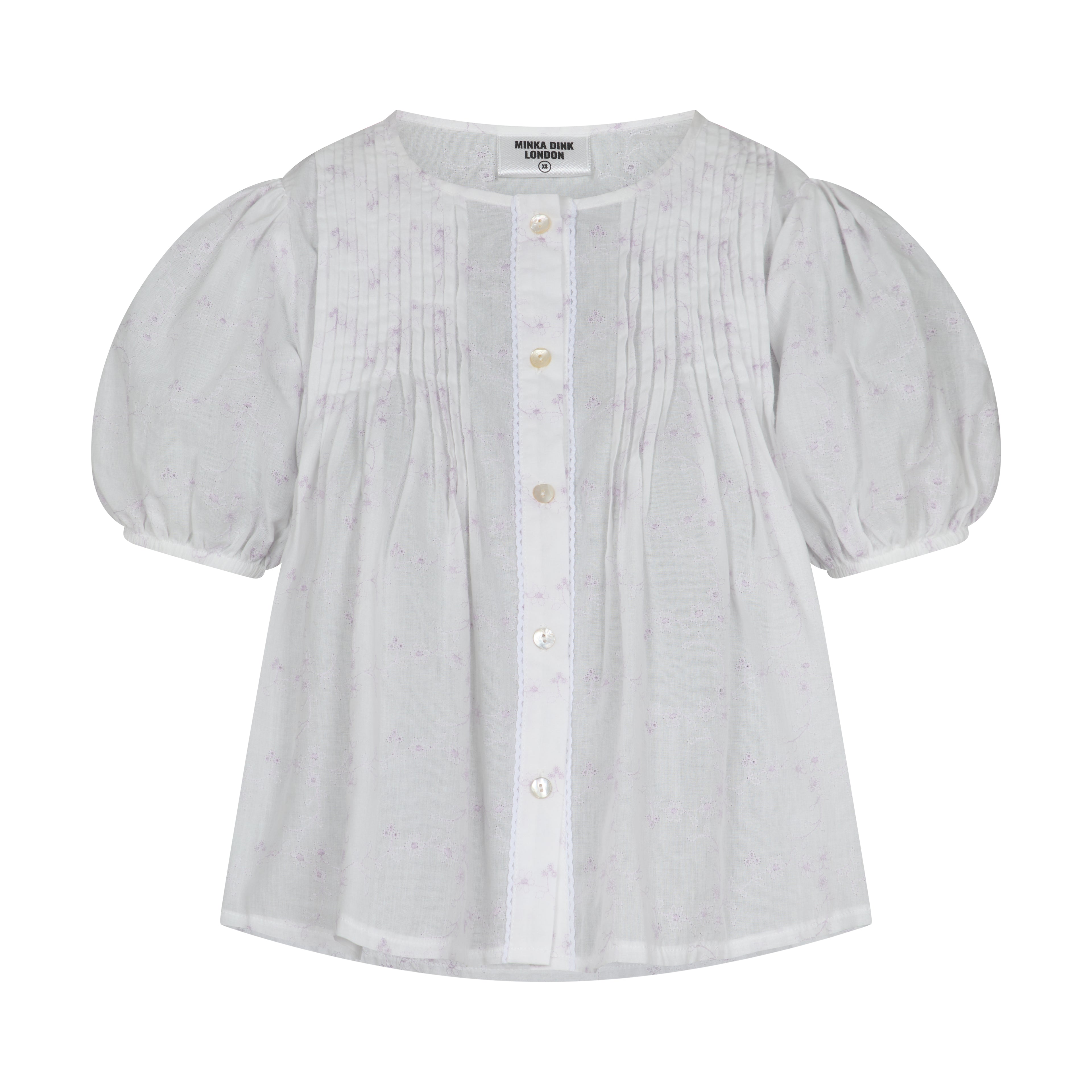 Poppy Blouse - White & Lilac