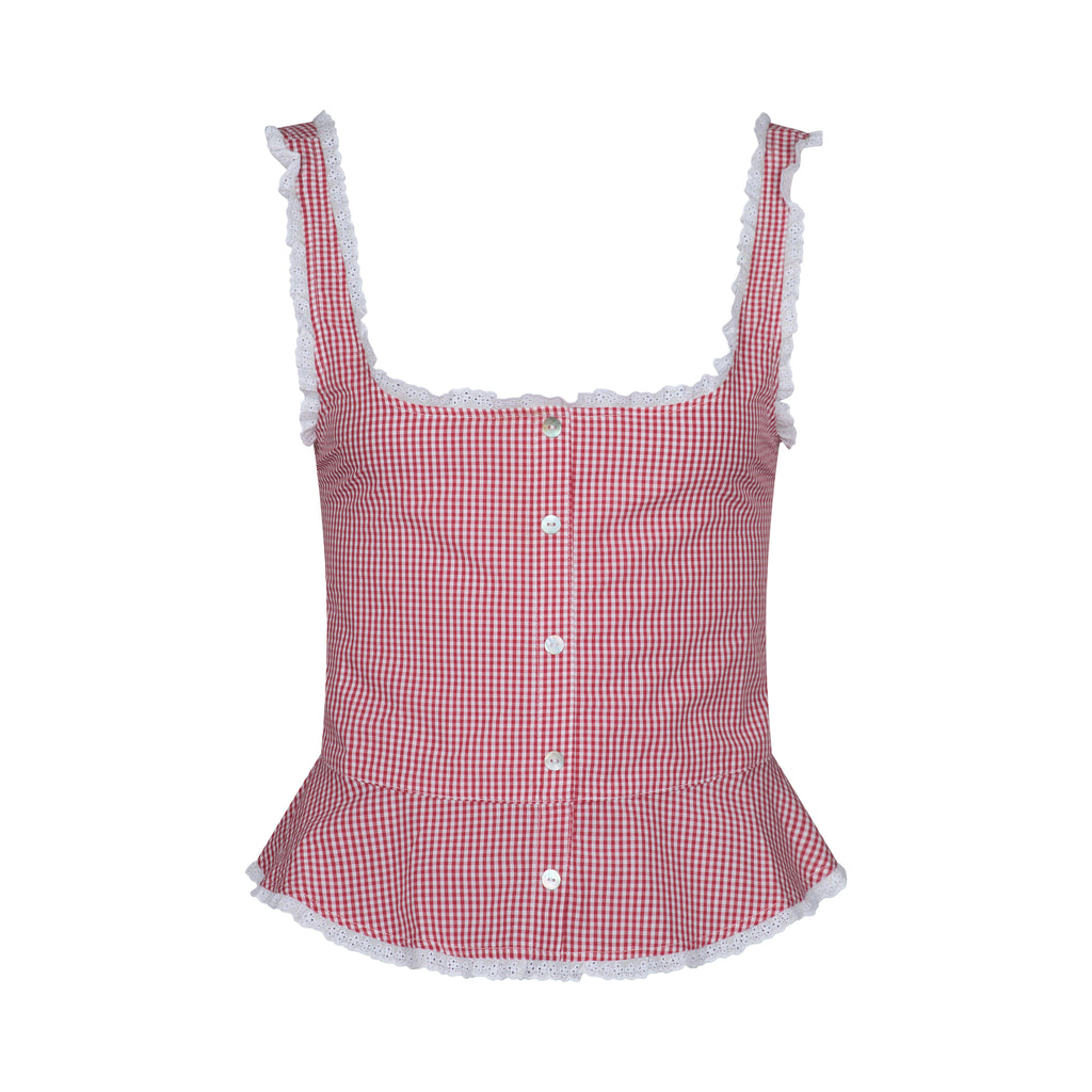 Lola Top - Red Gingham