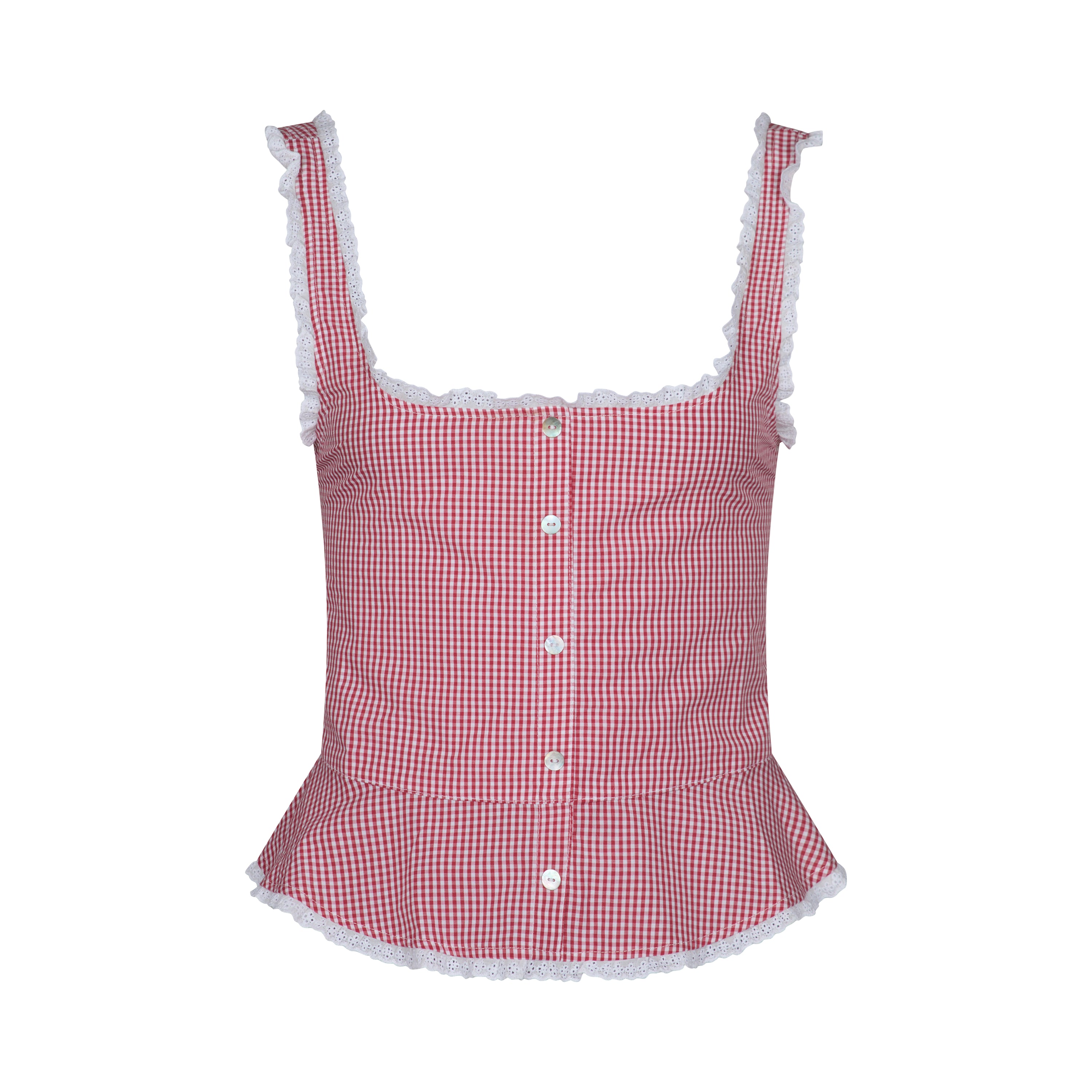 The Lola Top - Red Gingham