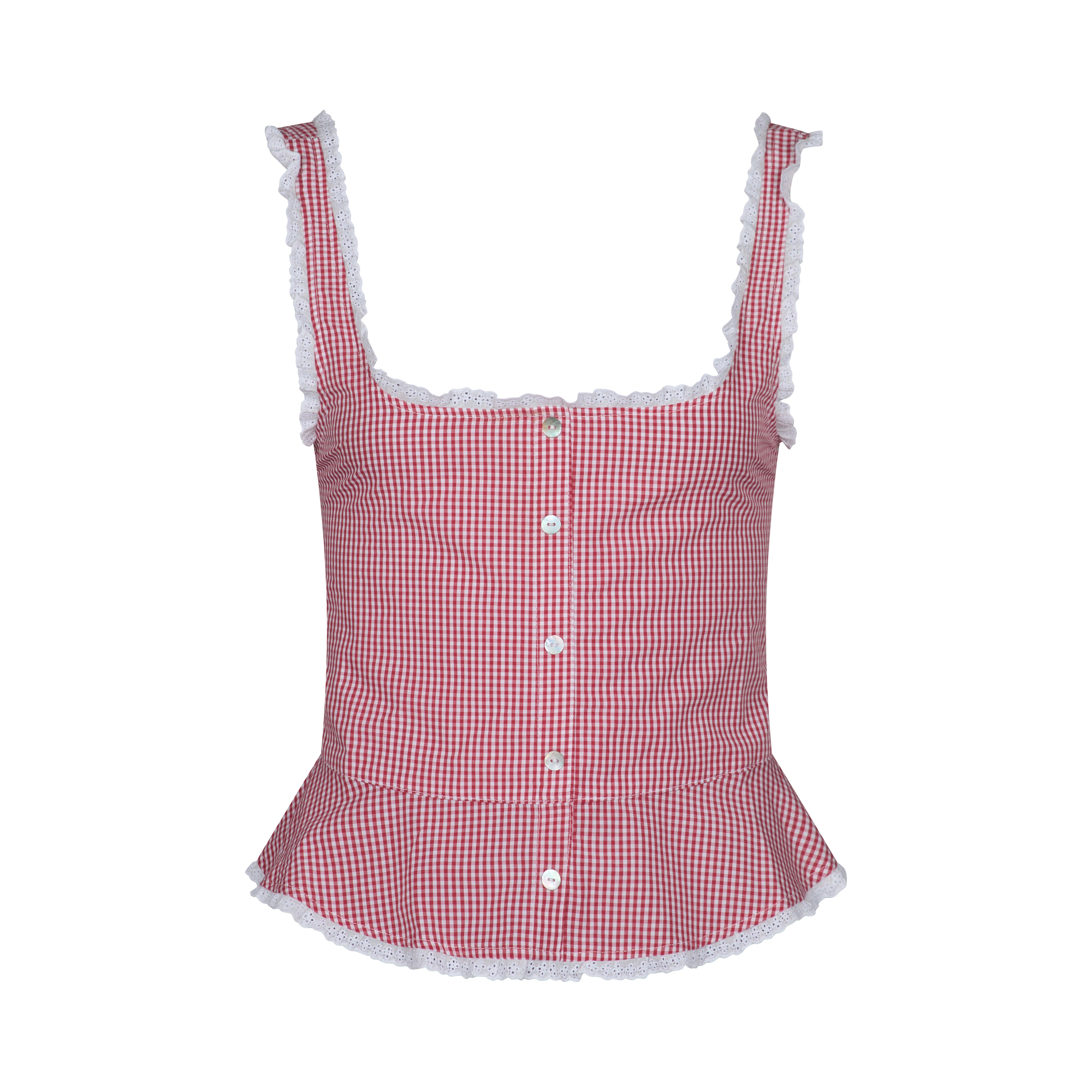 Lola Top - Red Gingham