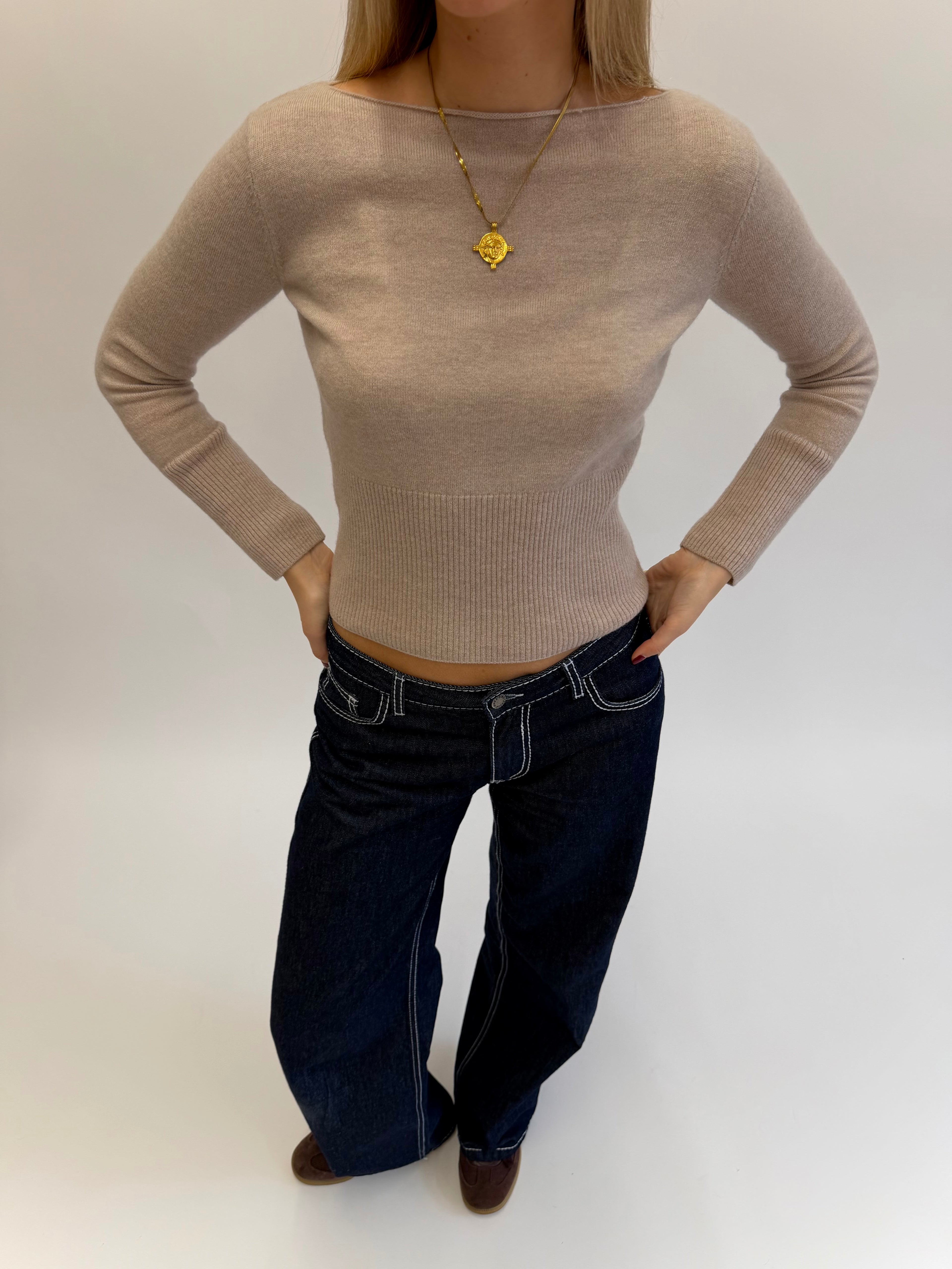 Mia Knit Top - Beige