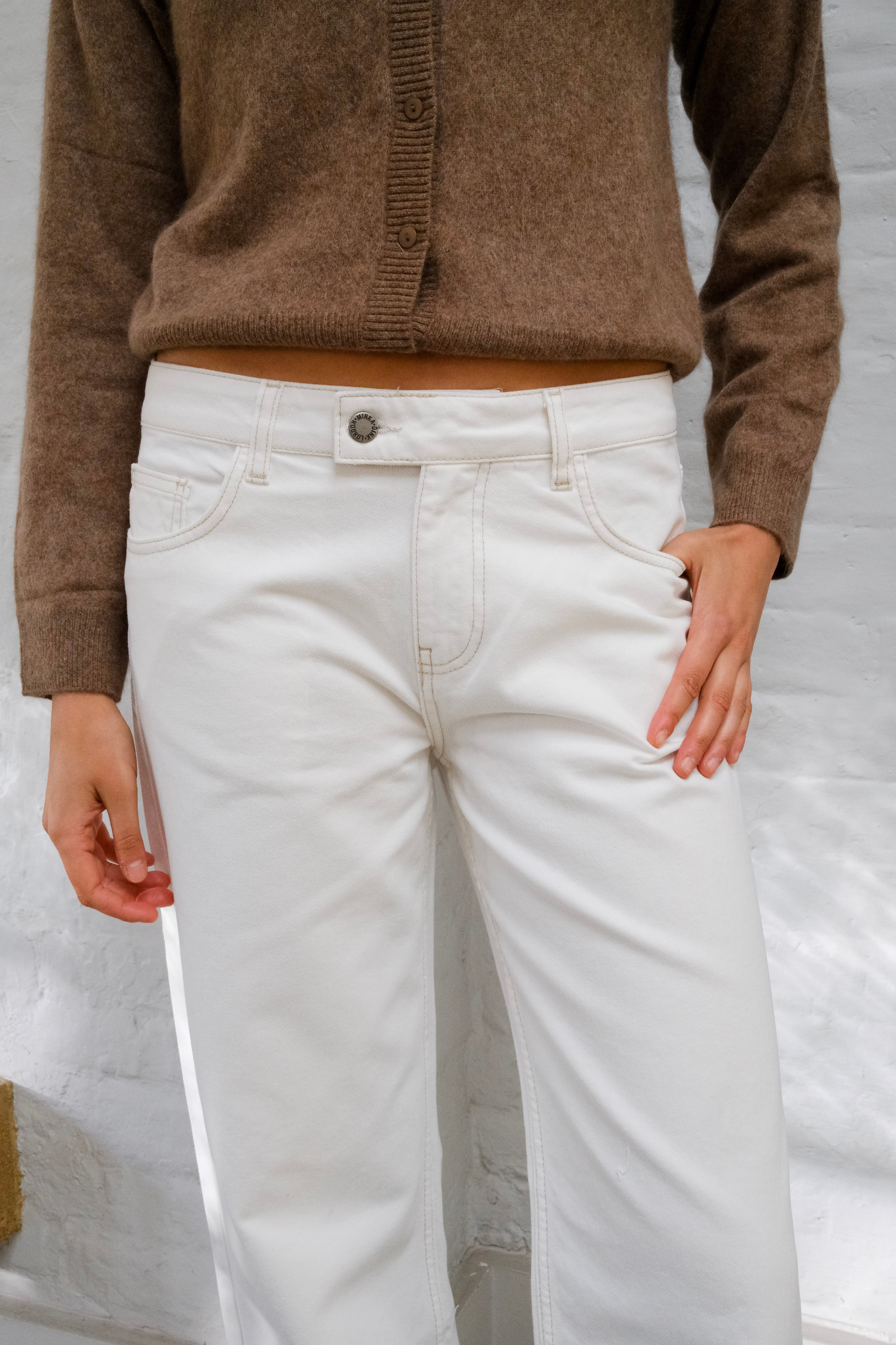 Nina Jeans - White & Brown