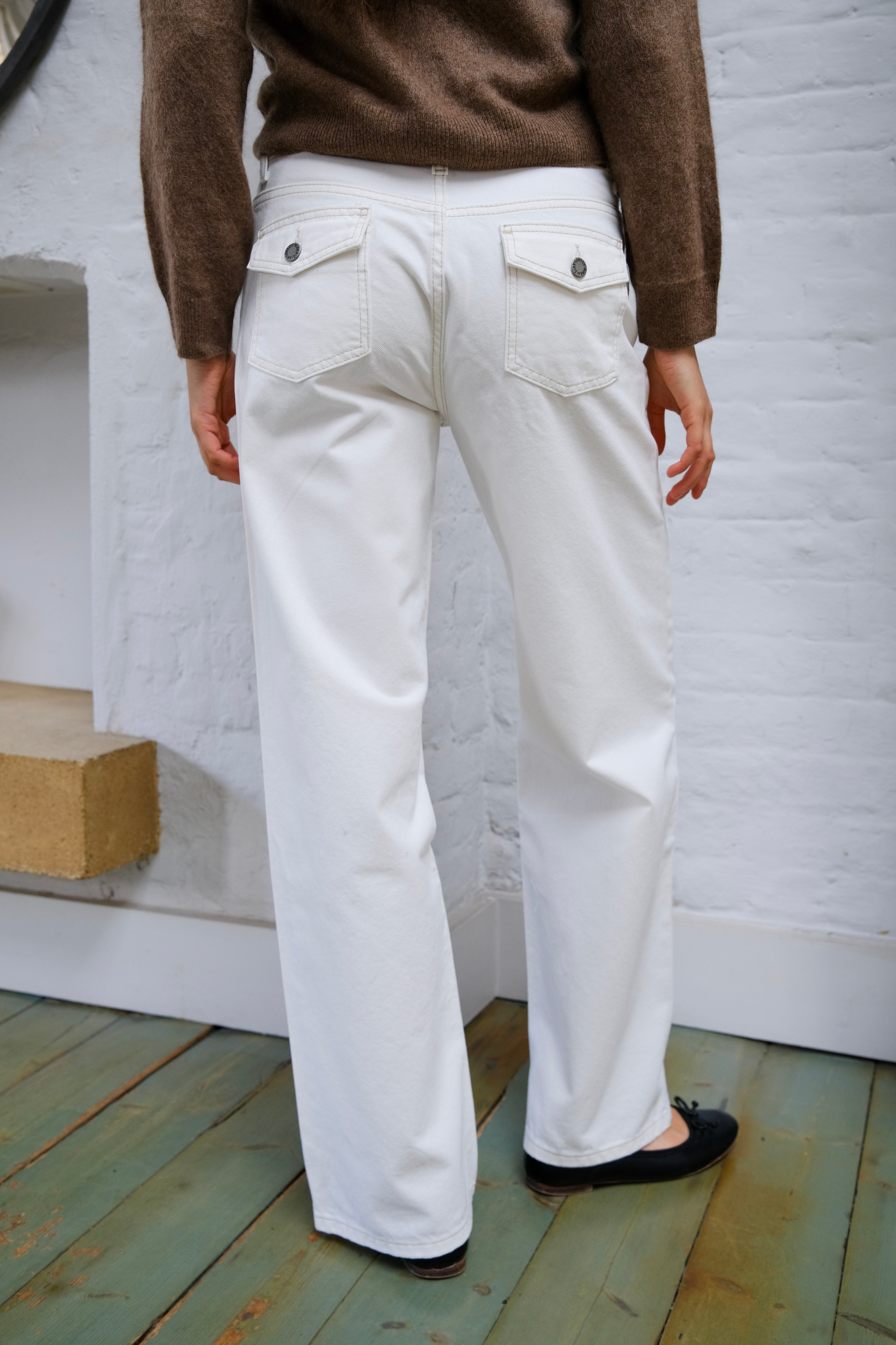 Nina Jeans - White & Brown