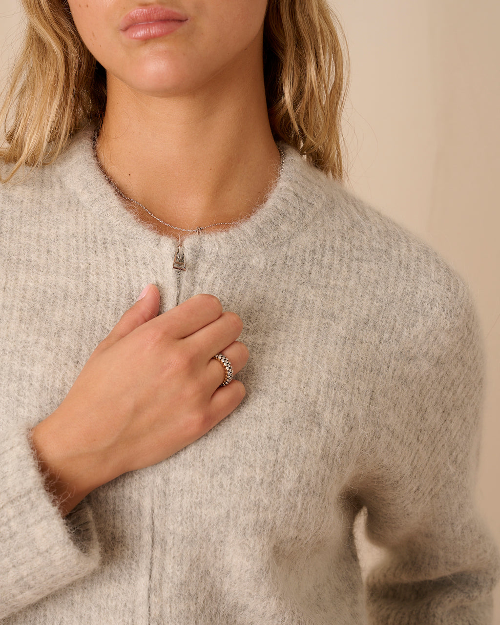 Dual Zip Bomber - Light Grey