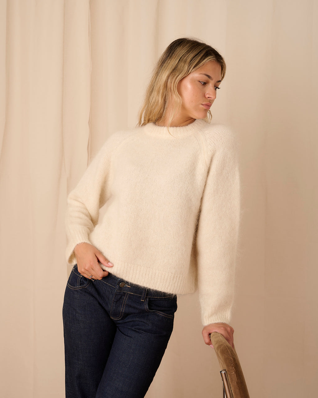 Florence Crew Neck Jumper - Cream