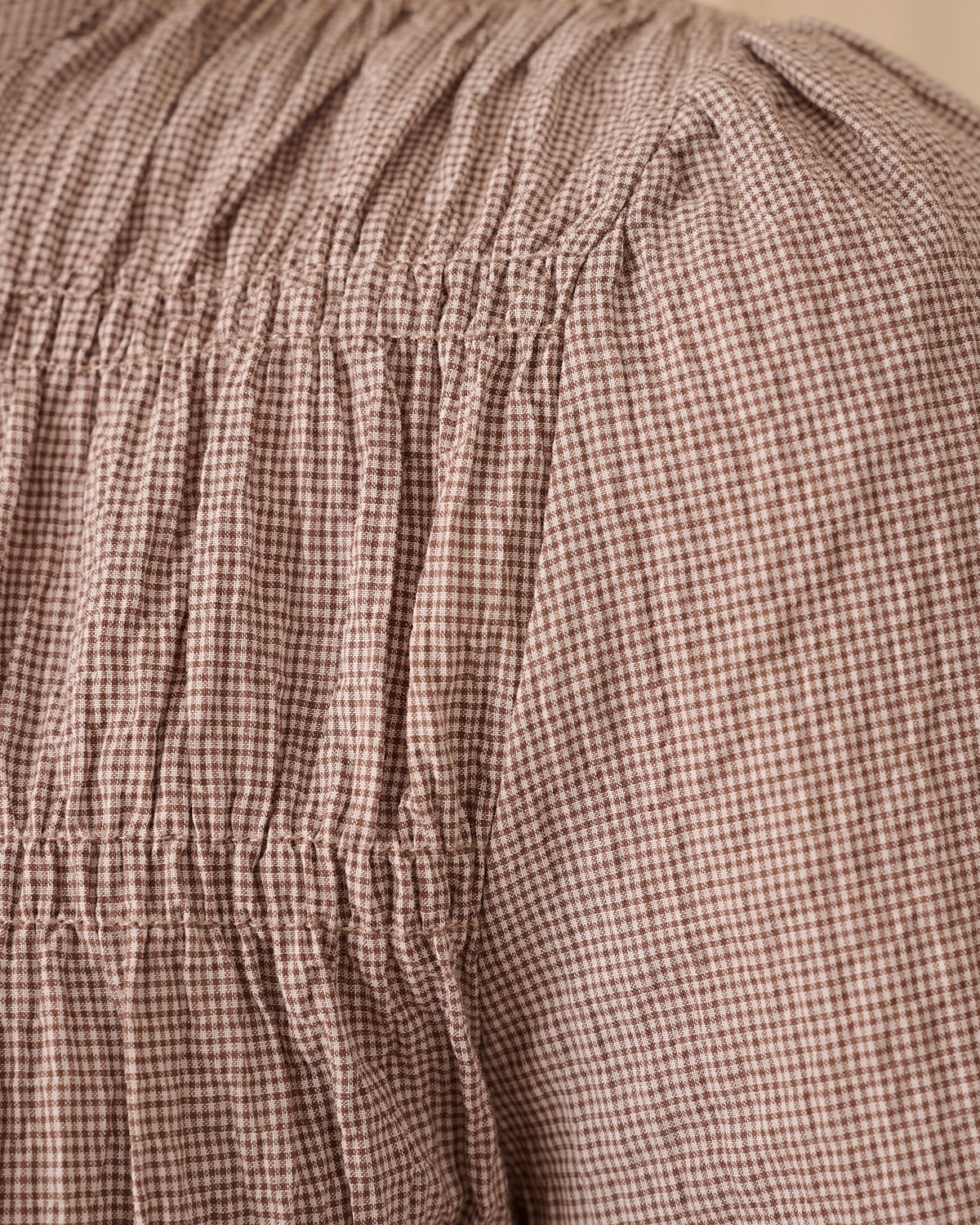 Emmie Blouse - Long Sleeve - Brown Checked