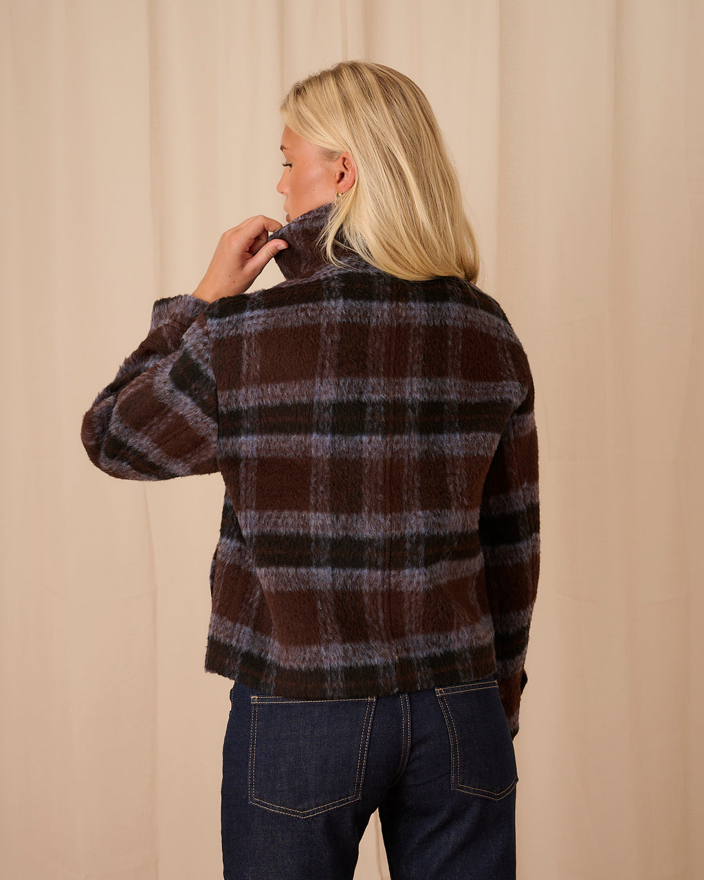 Maude Coat - Brown & Blue