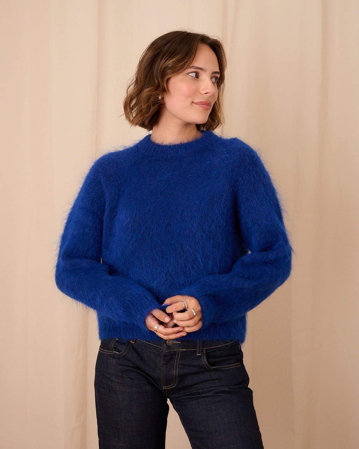 Florence Crew Neck Jumper - Cobalt