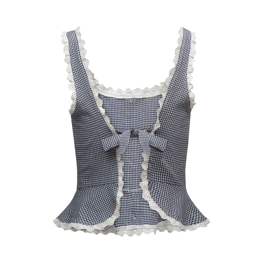 Lola Top - Blue Gingham