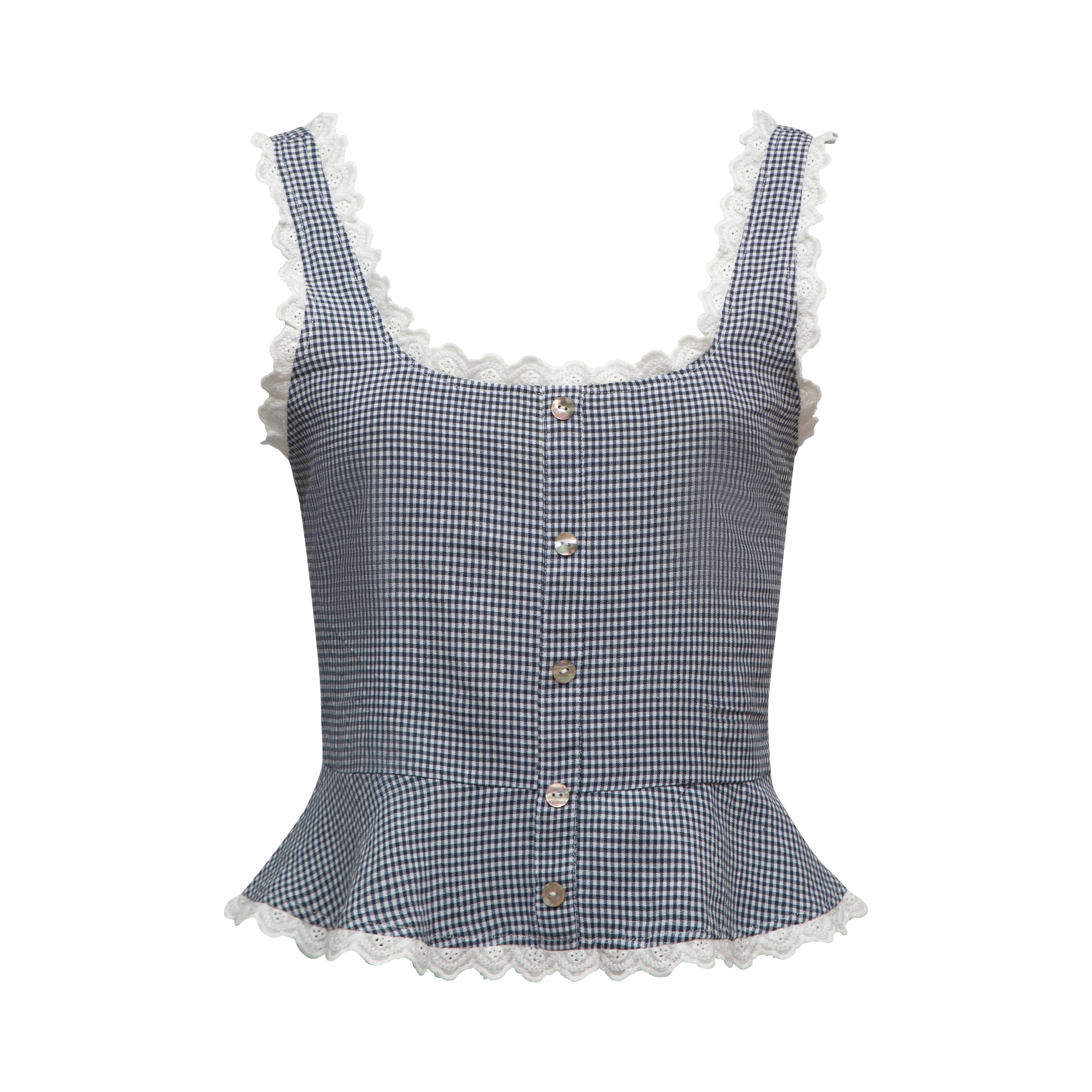Lola Top - Blue Gingham