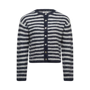 The Evie Cardigan - Navy Stripe