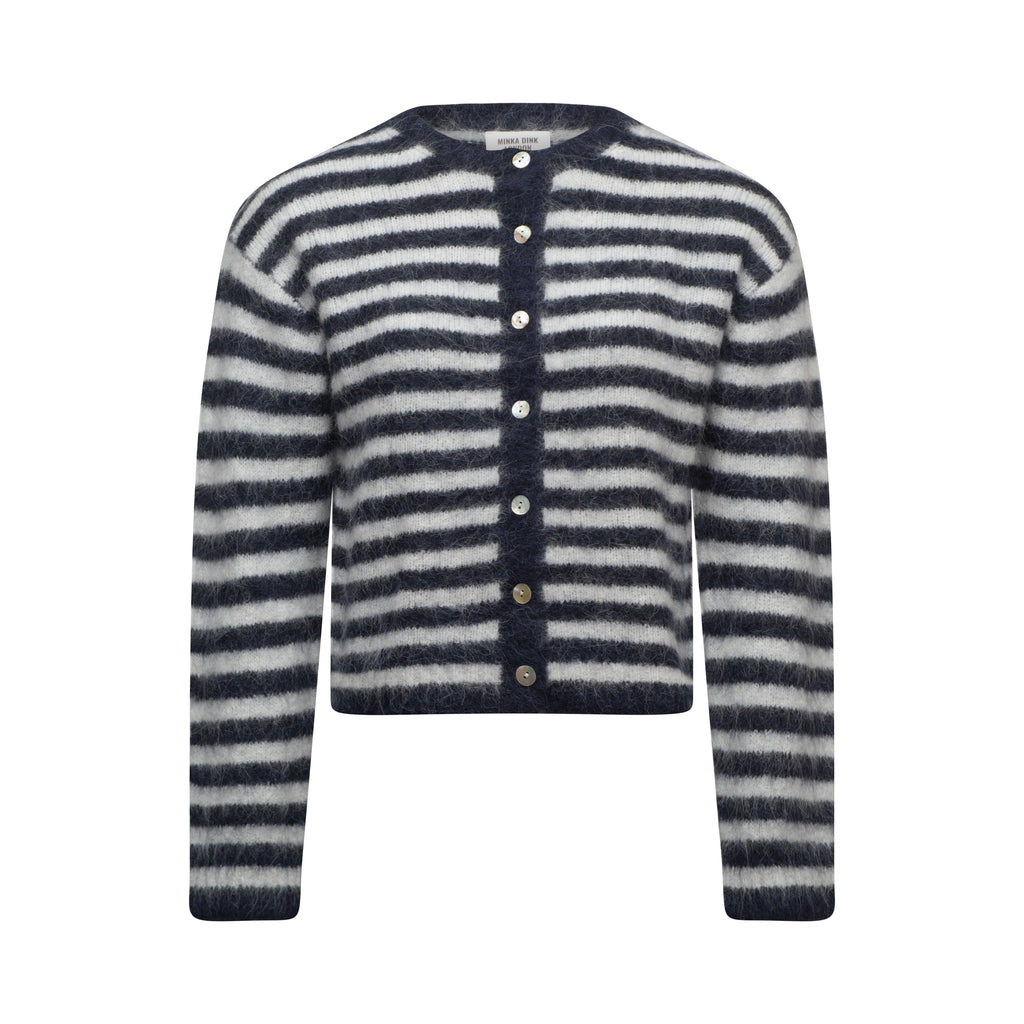 Evie Cardigan - Navy Stripe