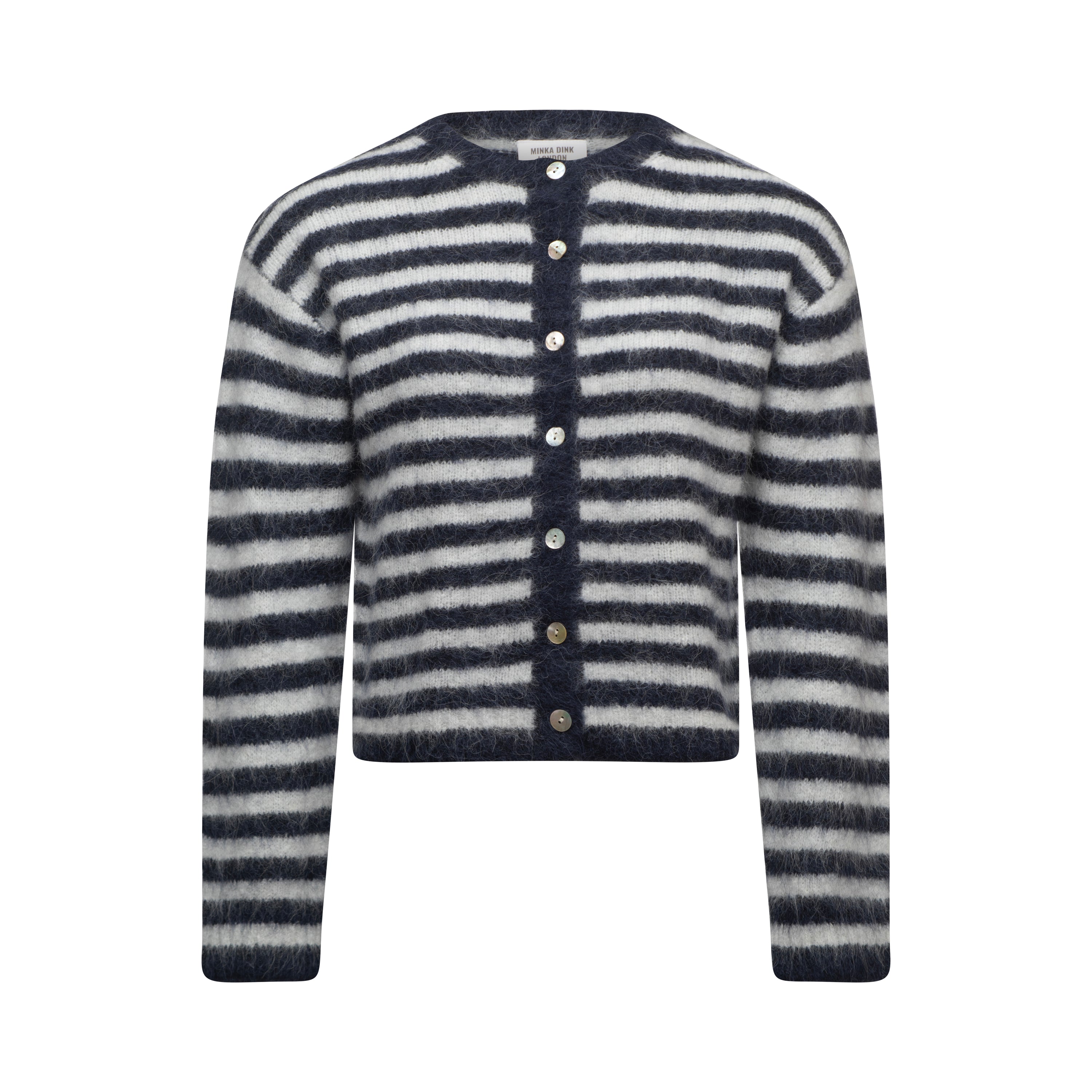 The Evie Cardigan - Navy Stripe