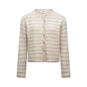 The Evie Cardigan - Beige Stripe