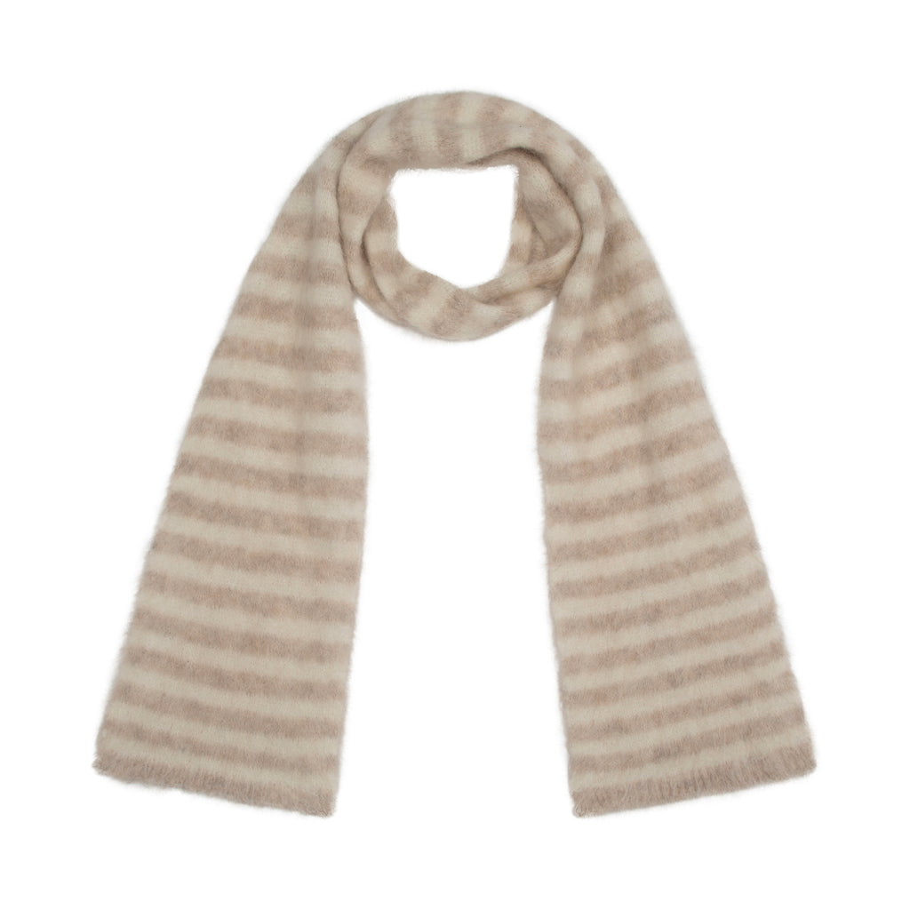 Evie Scarf - Beige Stripe