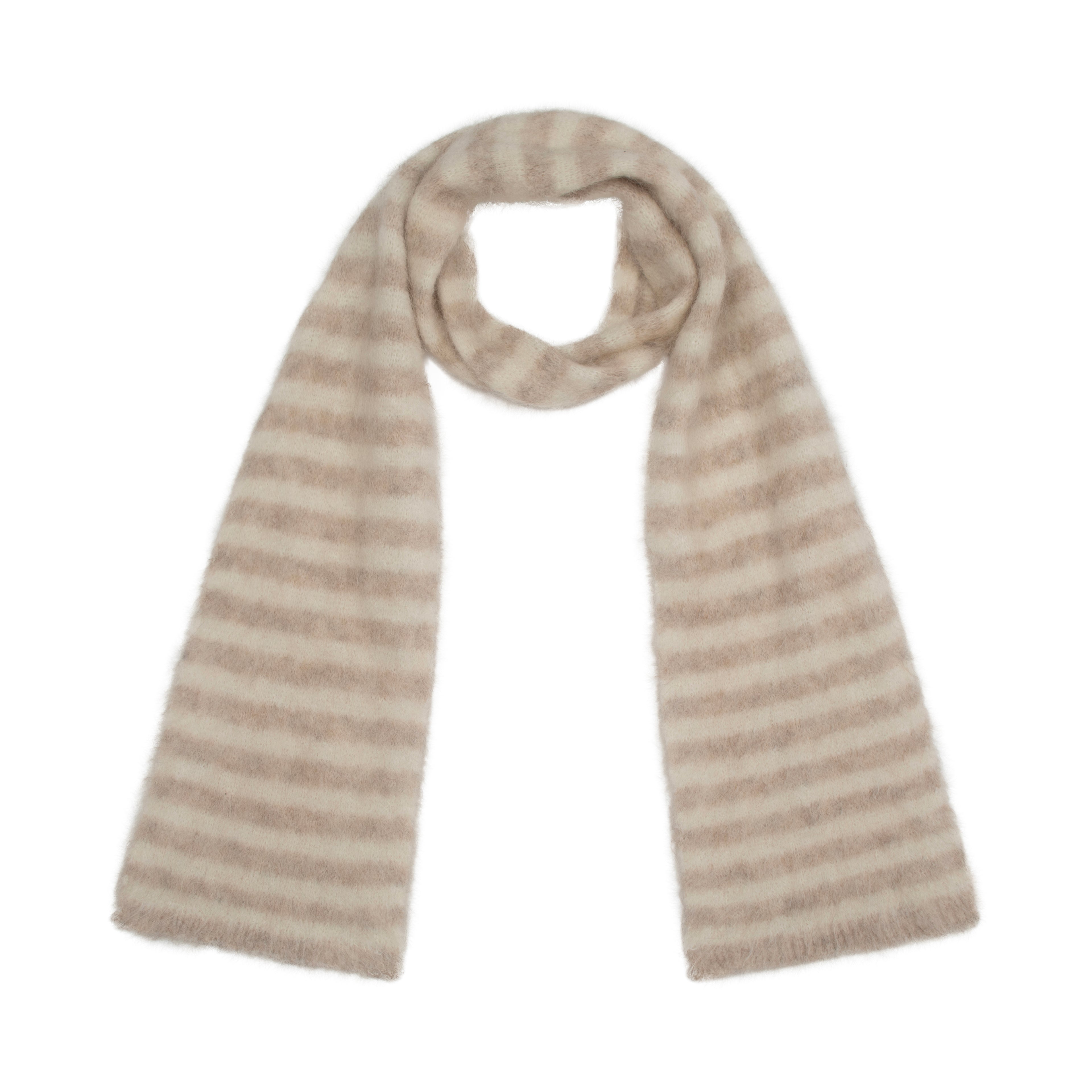 Evie Scarf - Beige Stripe