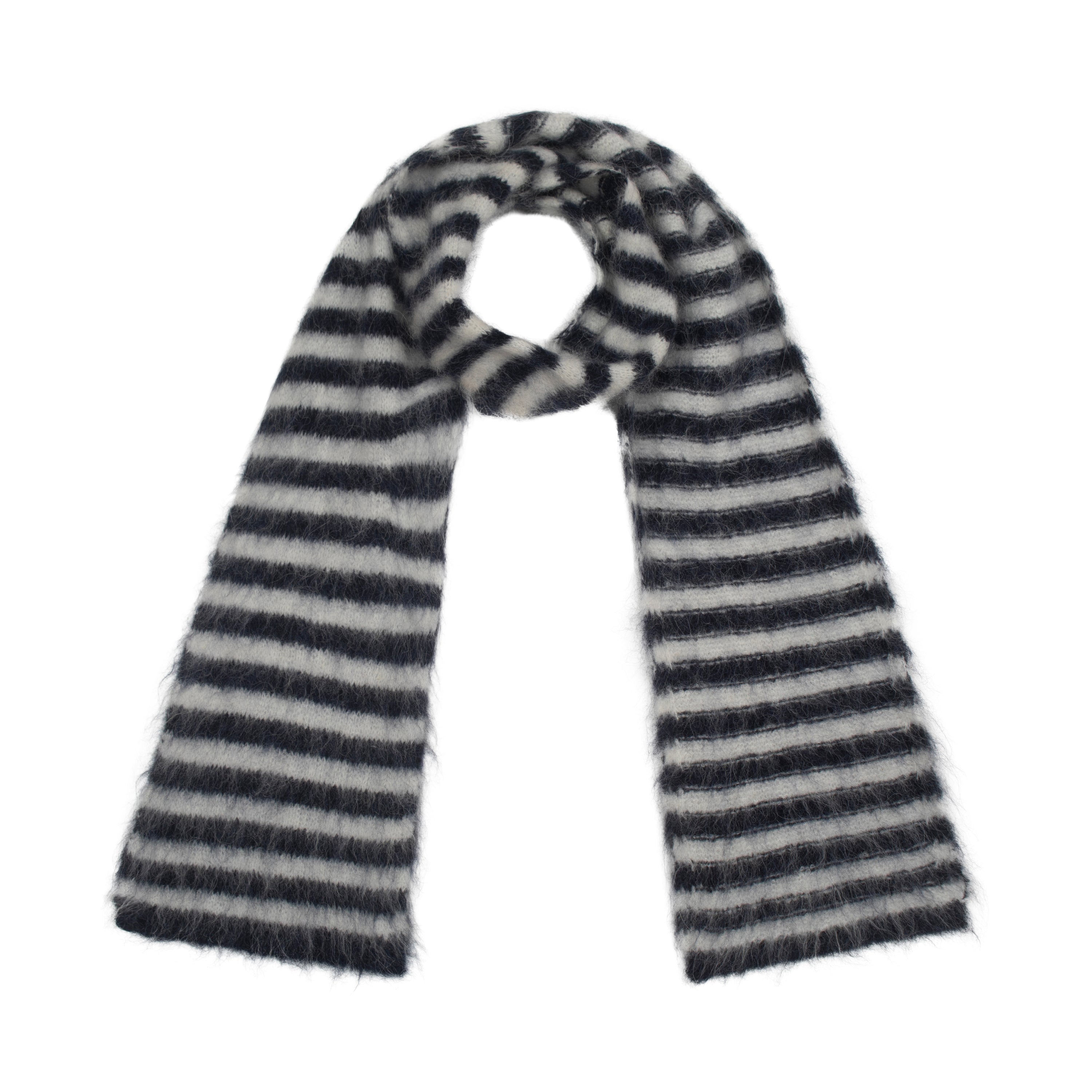 The Evie Scarf - Navy Stripe