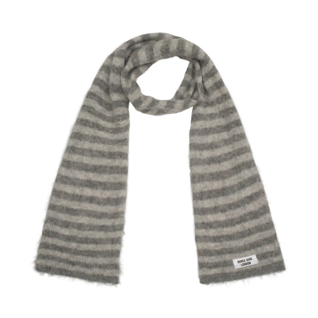 Evie Scarf - Grey Stripe