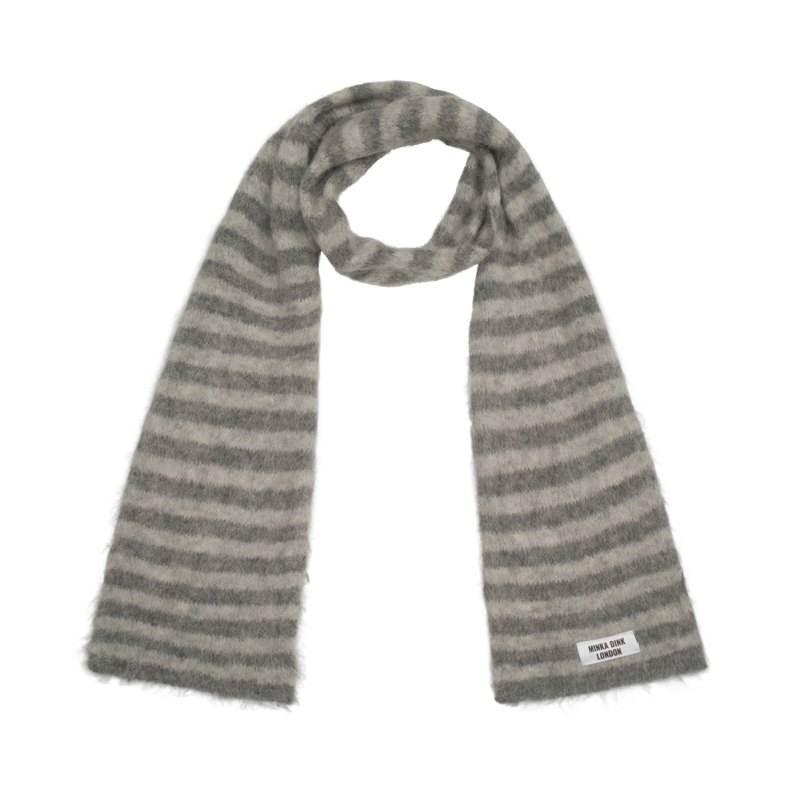 The Evie Scarf - Grey Stripe