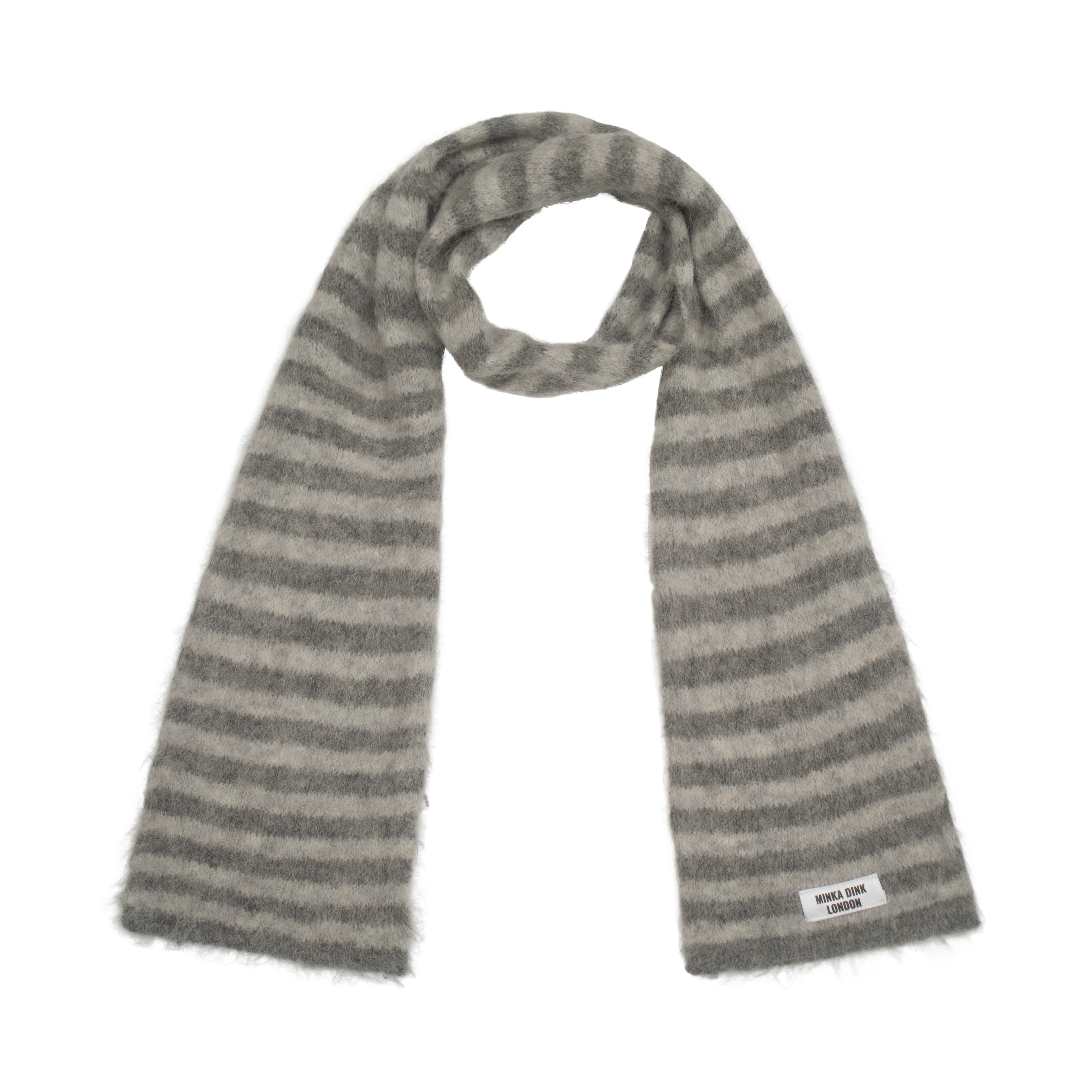 Evie Scarf - Grey Stripe
