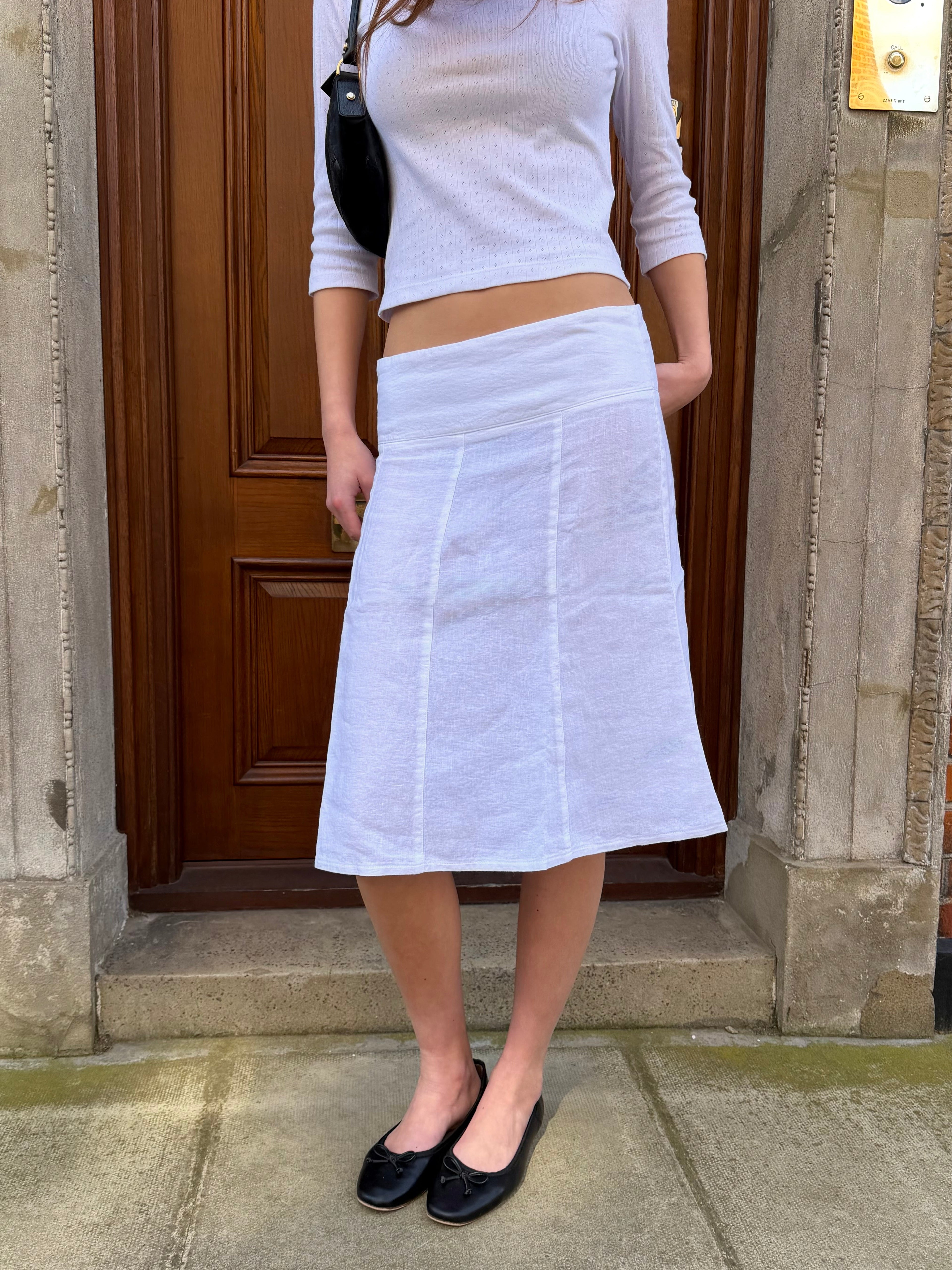 Lyra Midi Skirt - White