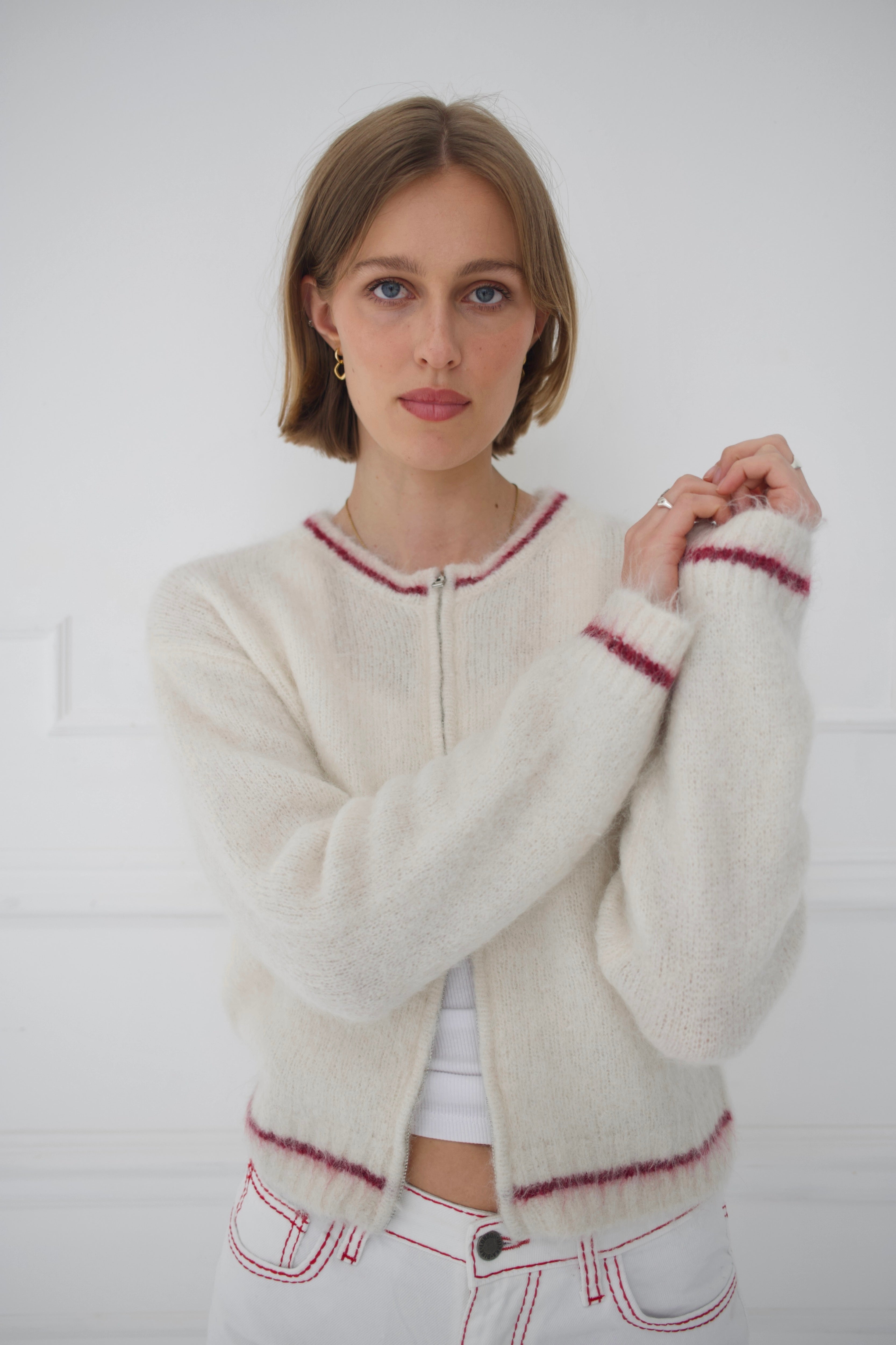 The Dual Zip Jumper - Cream