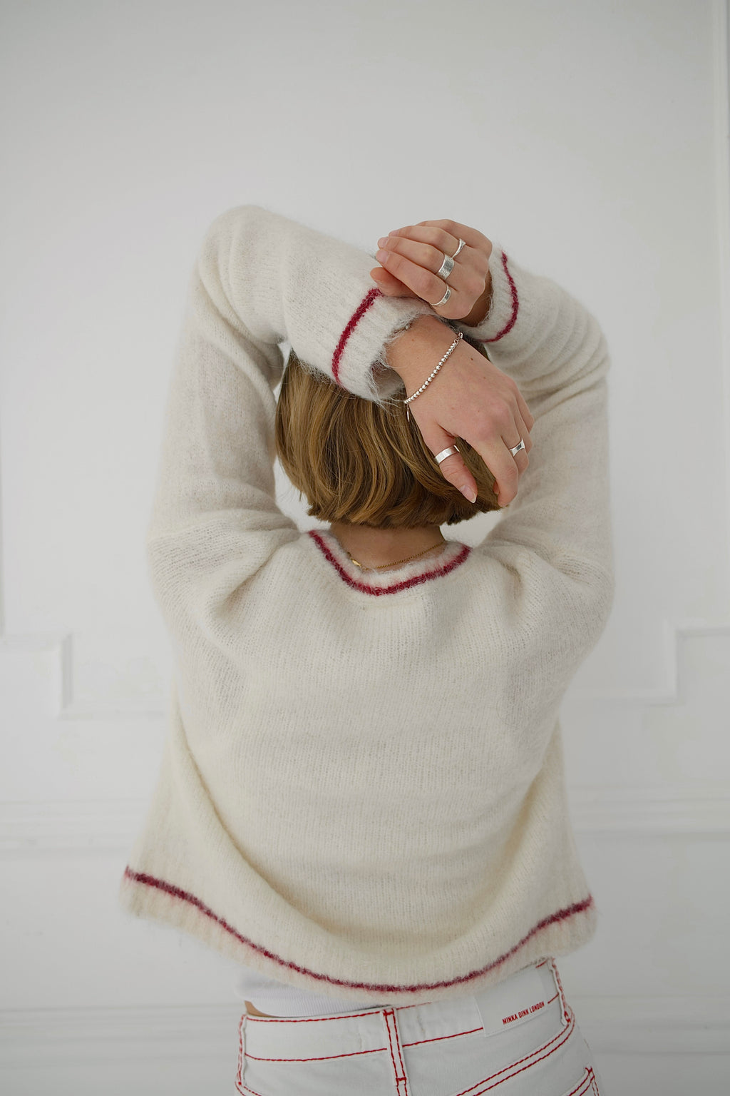 Dual Zip Jumper - Cream