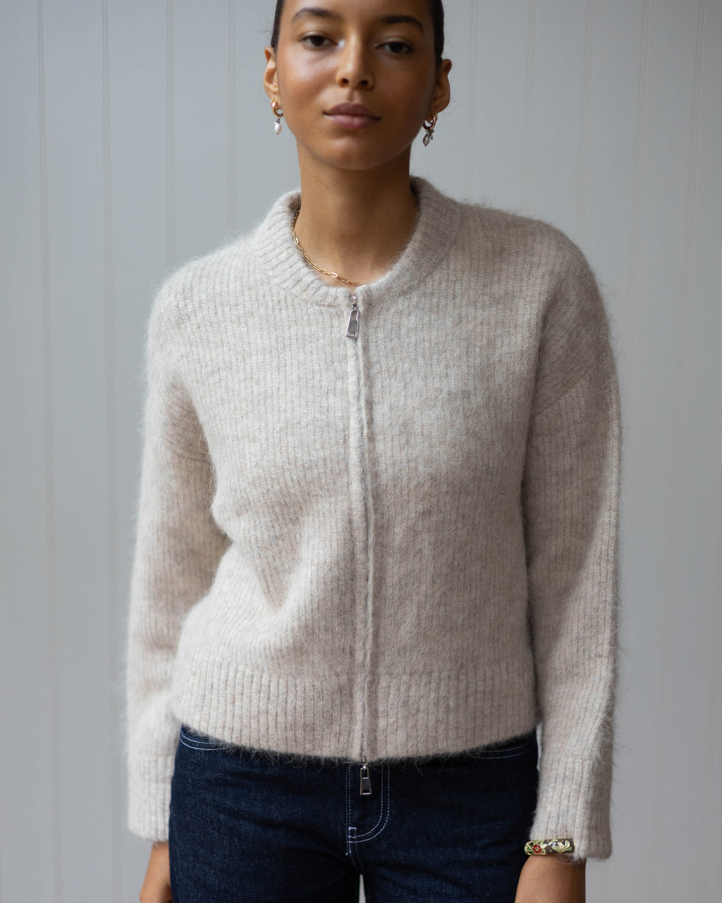 Dual Zip Bomber - Beige