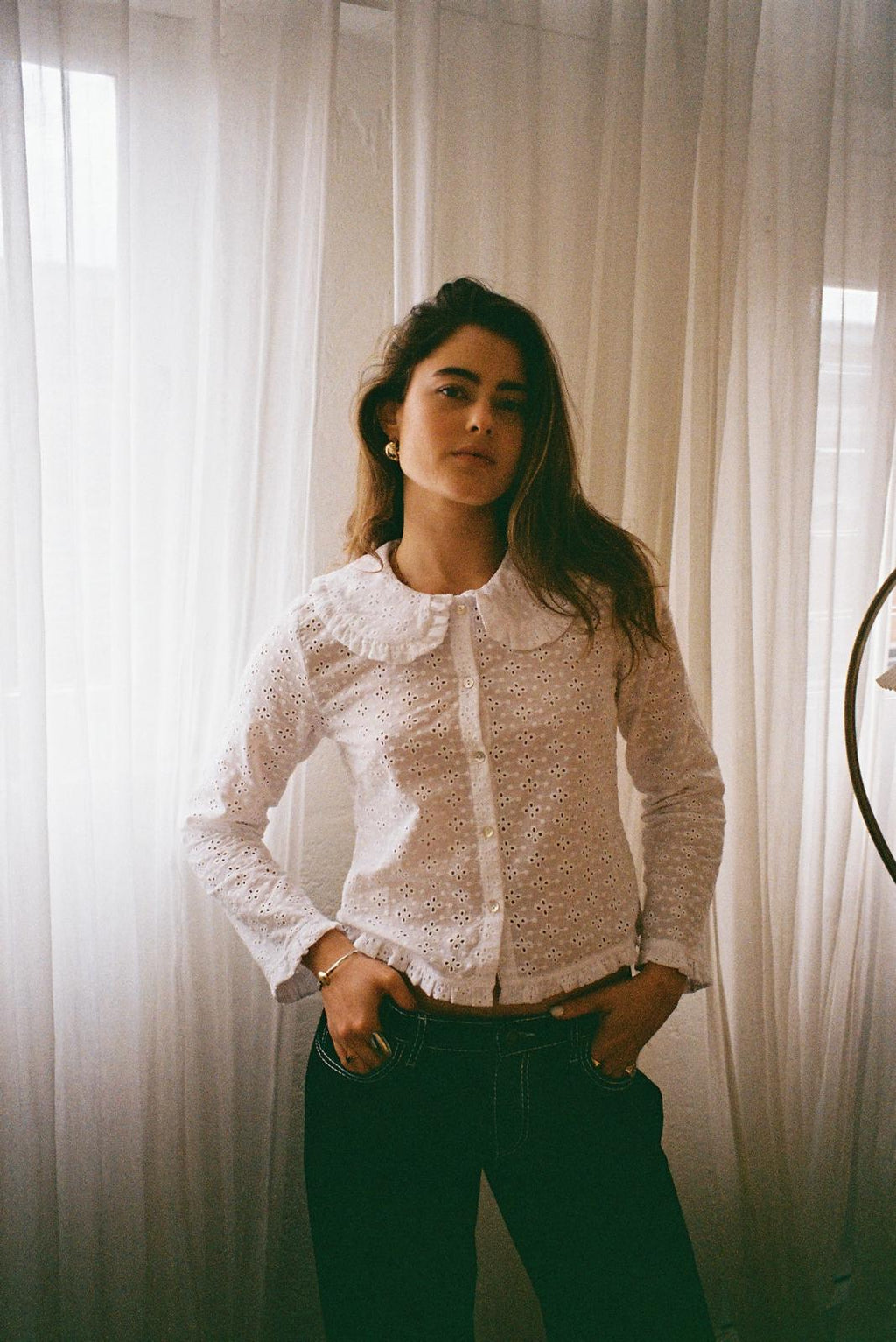 Long Sleeve Bonnie Blouse - White