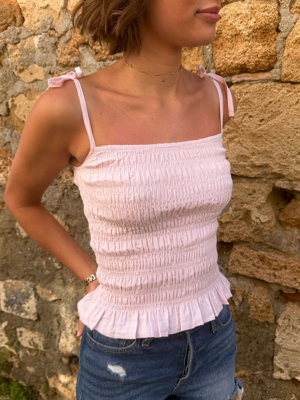 Esme Cami Top - Baby Pink