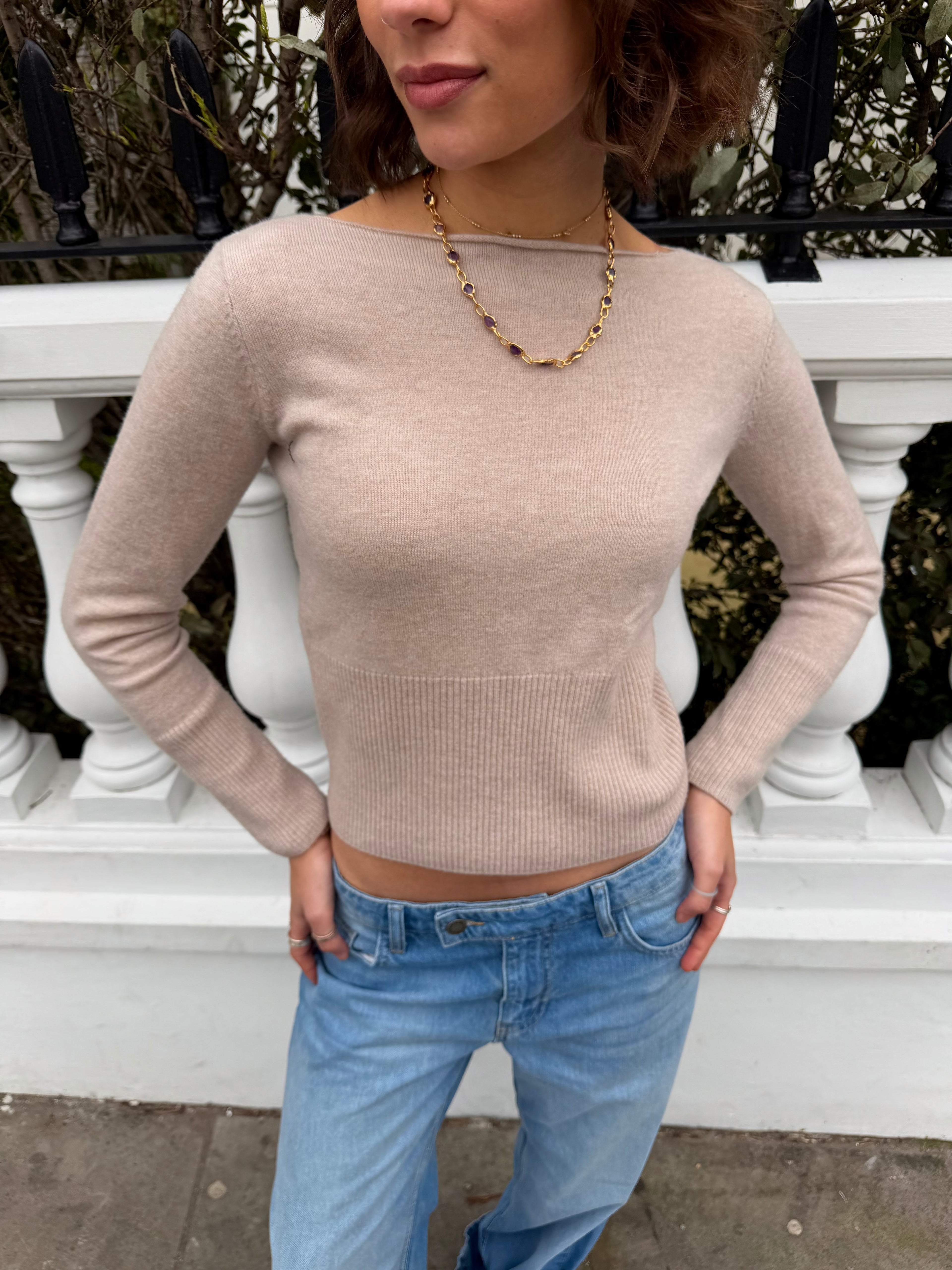 Mia Knit Top - Beige