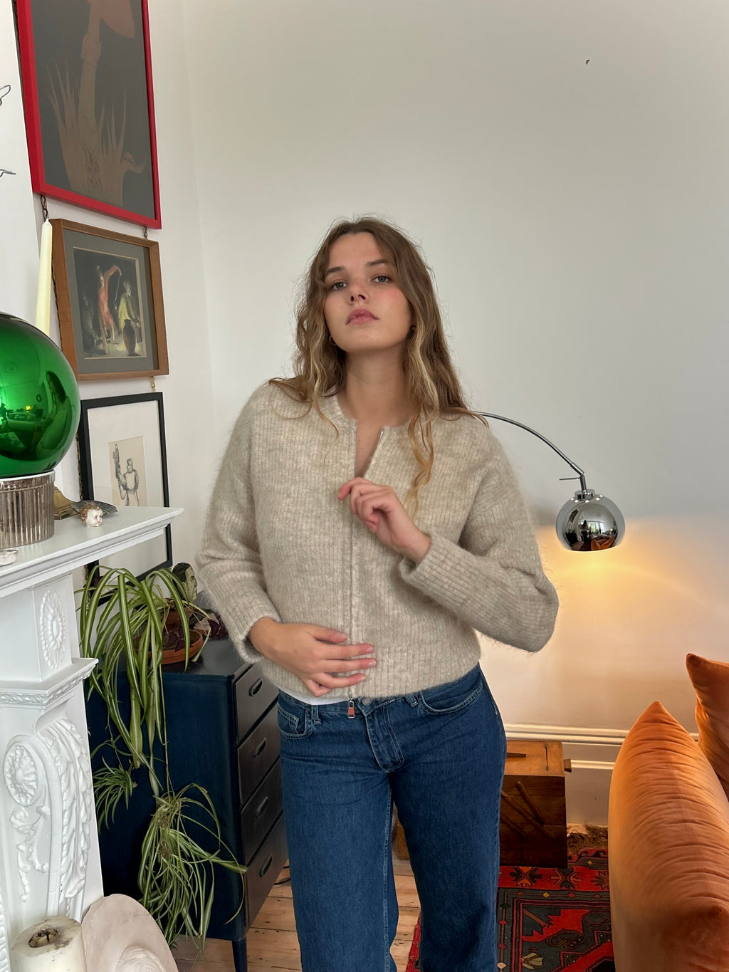 Dual Zip Bomber - Beige